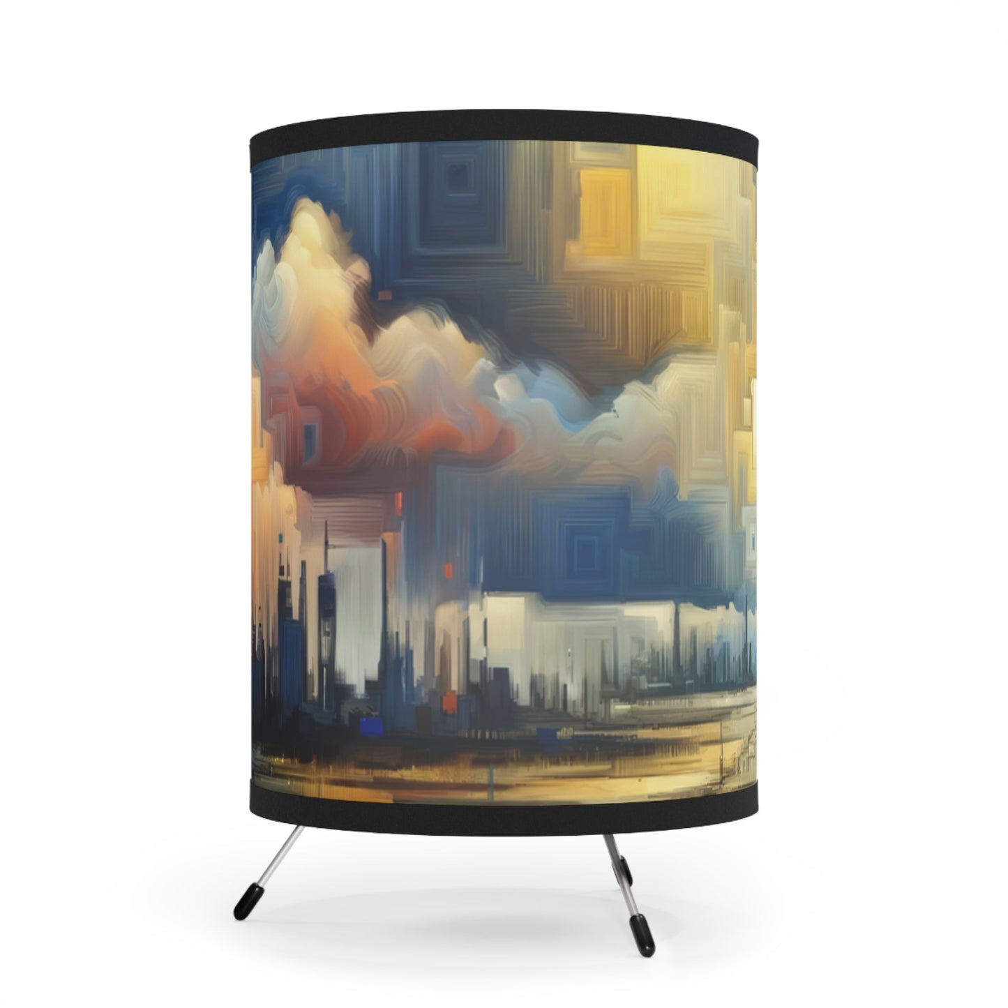Earnest Gathering Rainwater Tripod Lamp with High-Res Printed Shade, US\CA plug - ATUH.ART