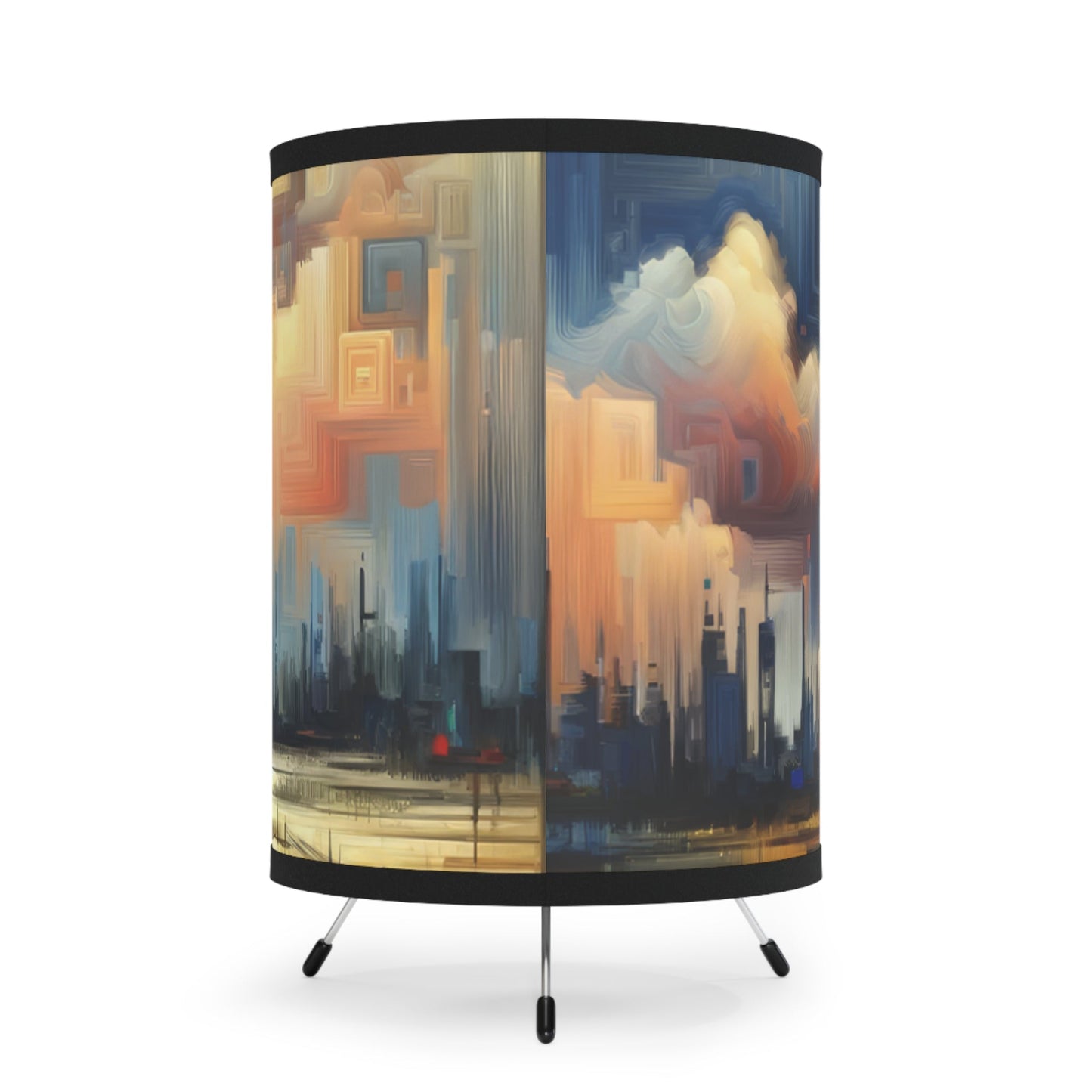 Earnest Gathering Rainwater Tripod Lamp with High-Res Printed Shade, US\CA plug - ATUH.ART