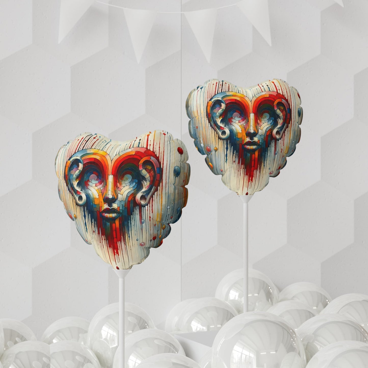 Ears Heart Expression Balloon (Round and Heart-shaped), 11" - ATUH.ART