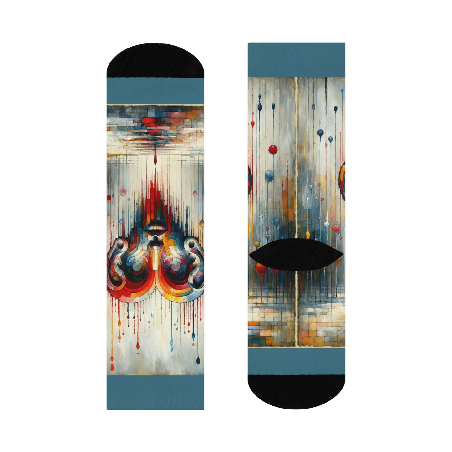 Ears Heart Expression Cushioned Crew Socks - ATUH.ART