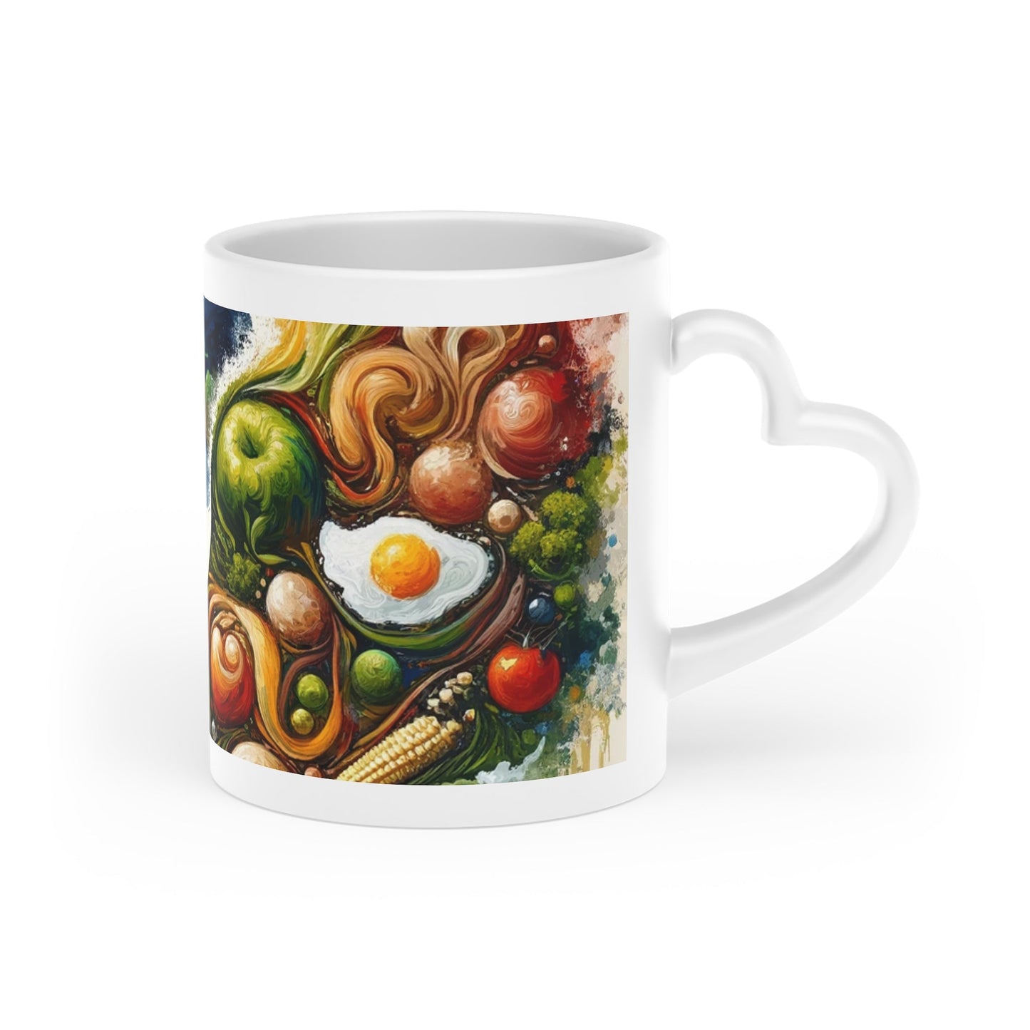Earthly Dialogue Feast Heart-Shaped Mug - ATUH.ART