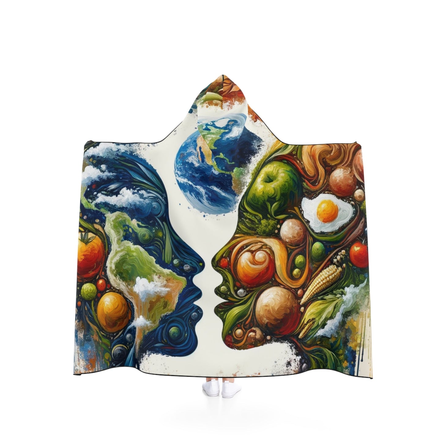 Earthly Dialogue Feast Hooded Blanket - ATUH.ART