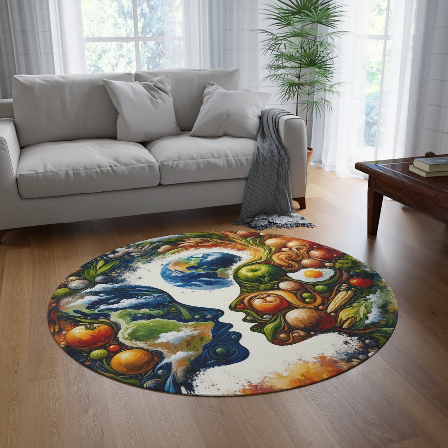 Earthly Dialogue Feast Round Rug - ATUH.ART
