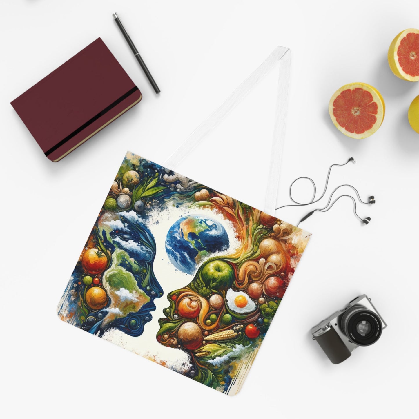 Earthly Dialogue Feast Shoulder Tote Bag (AOP) - ATUH.ART