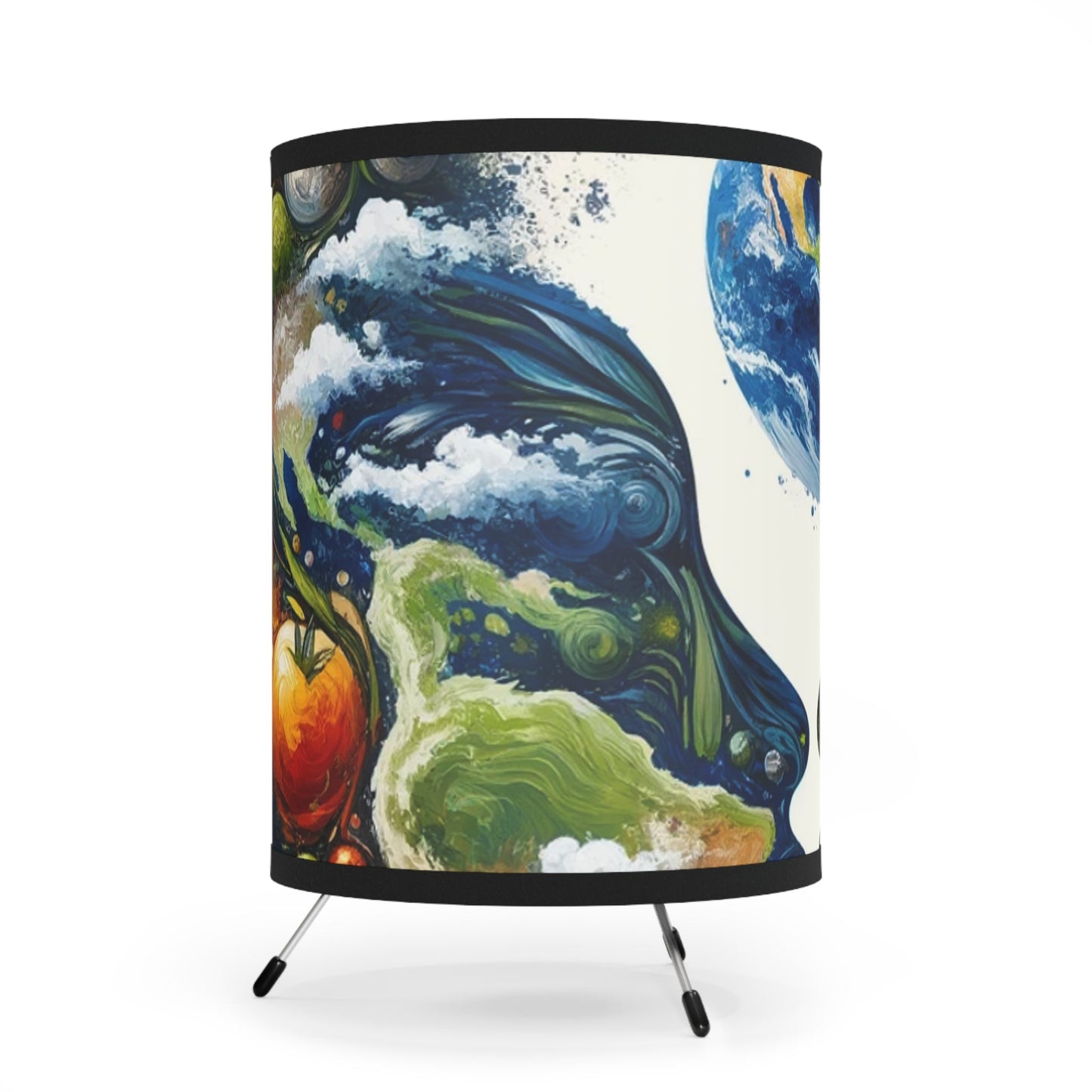 Earthly Dialogue Feast Tripod Lamp with High-Res Printed Shade, US\CA plug - ATUH.ART