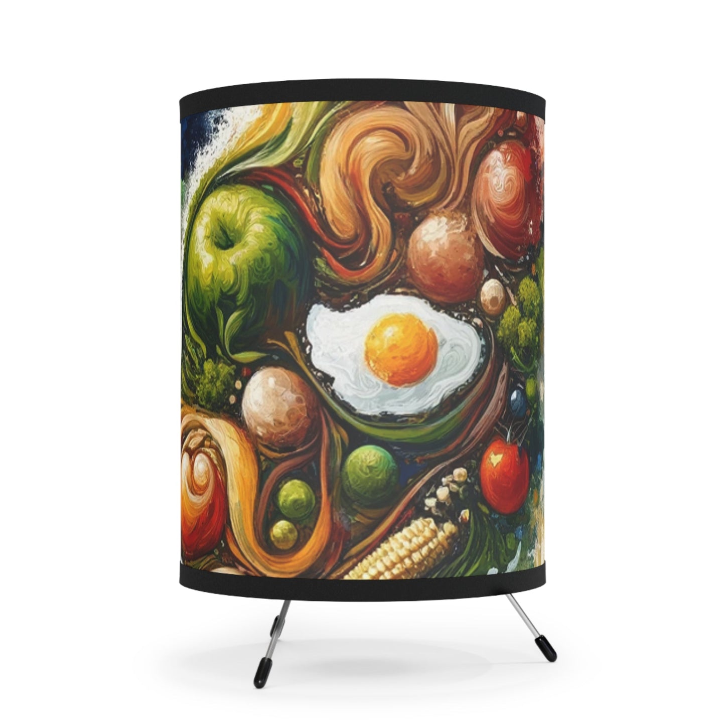 Earthly Dialogue Feast Tripod Lamp with High-Res Printed Shade, US\CA plug - ATUH.ART