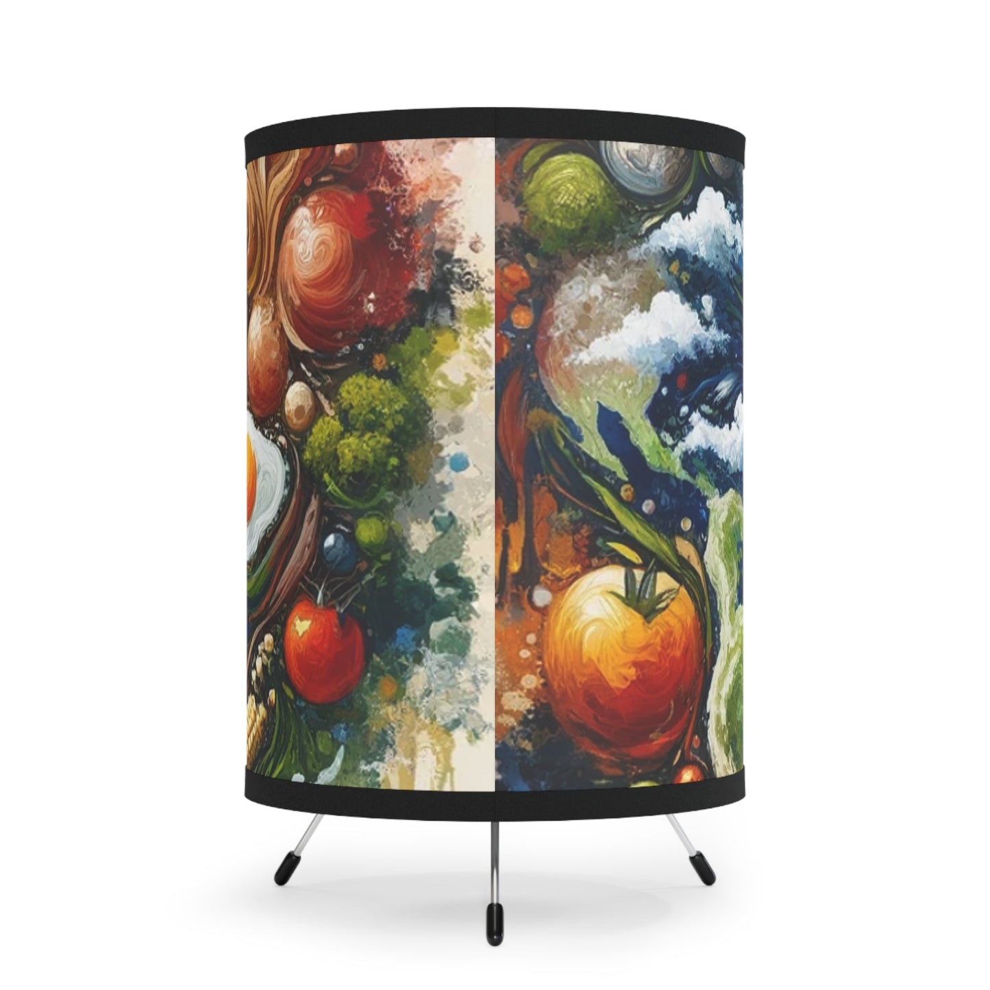 Earthly Dialogue Feast Tripod Lamp with High-Res Printed Shade, US\CA plug - ATUH.ART