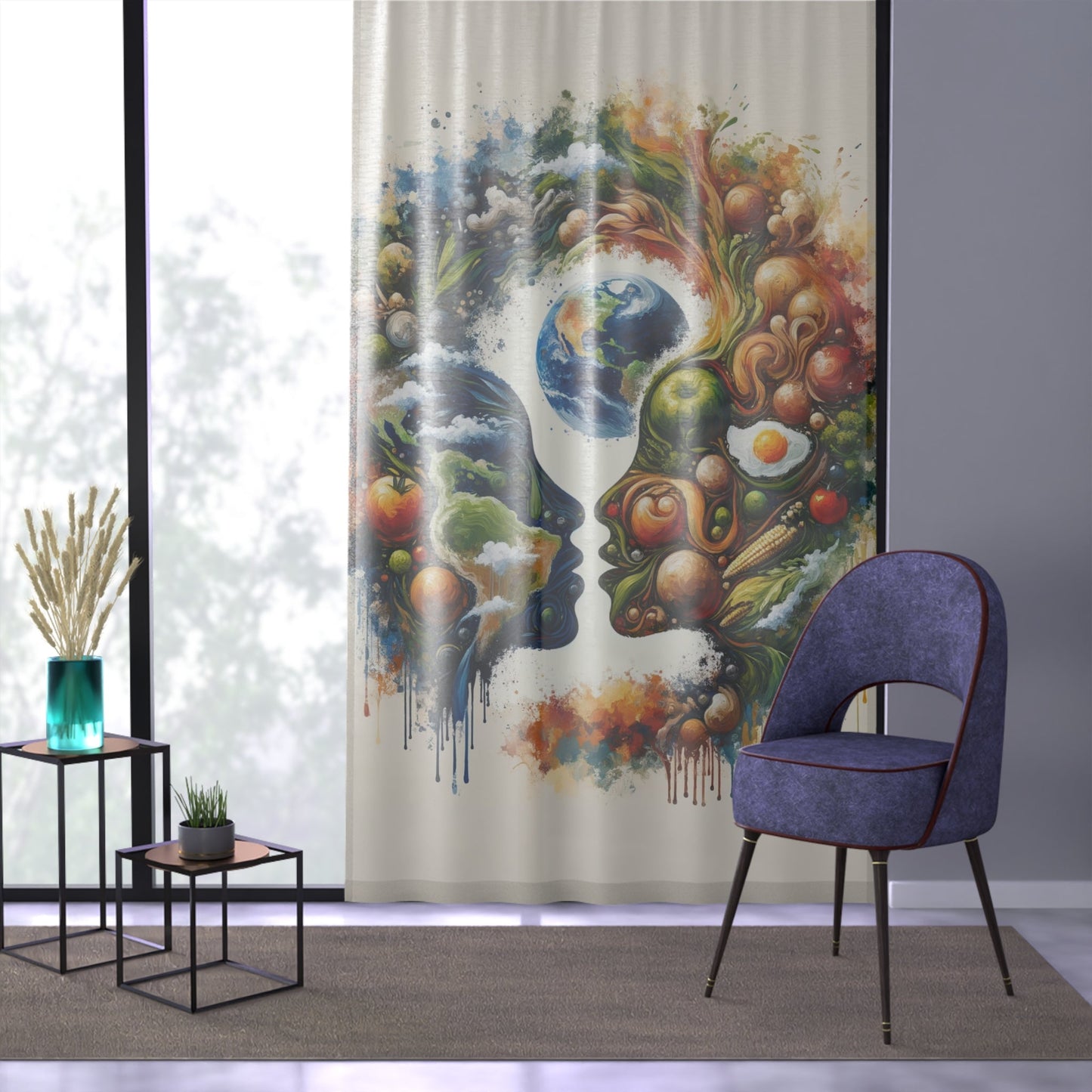 Earthly Dialogue Feast Window Curtain - ATUH.ART