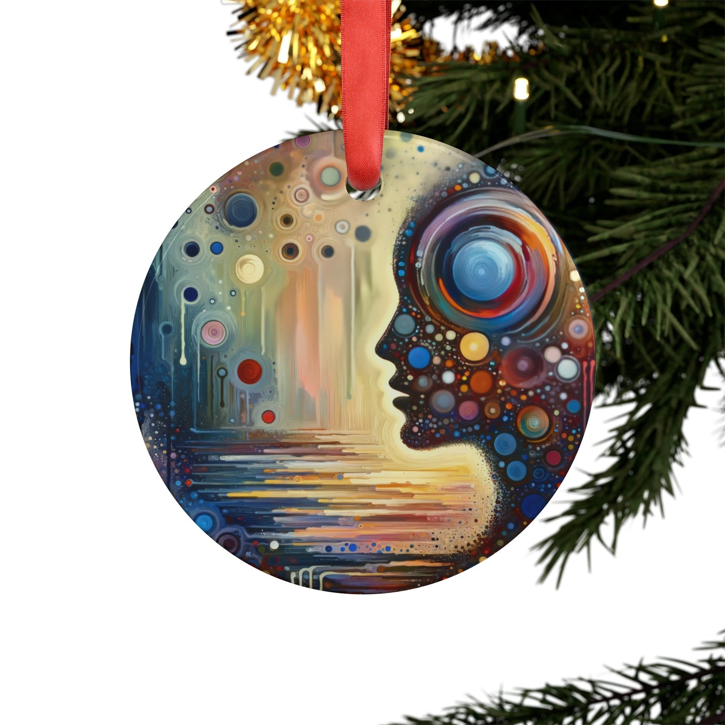 Echoed Intrinsic Universality Acrylic Ornament with Ribbon - ATUH.ART