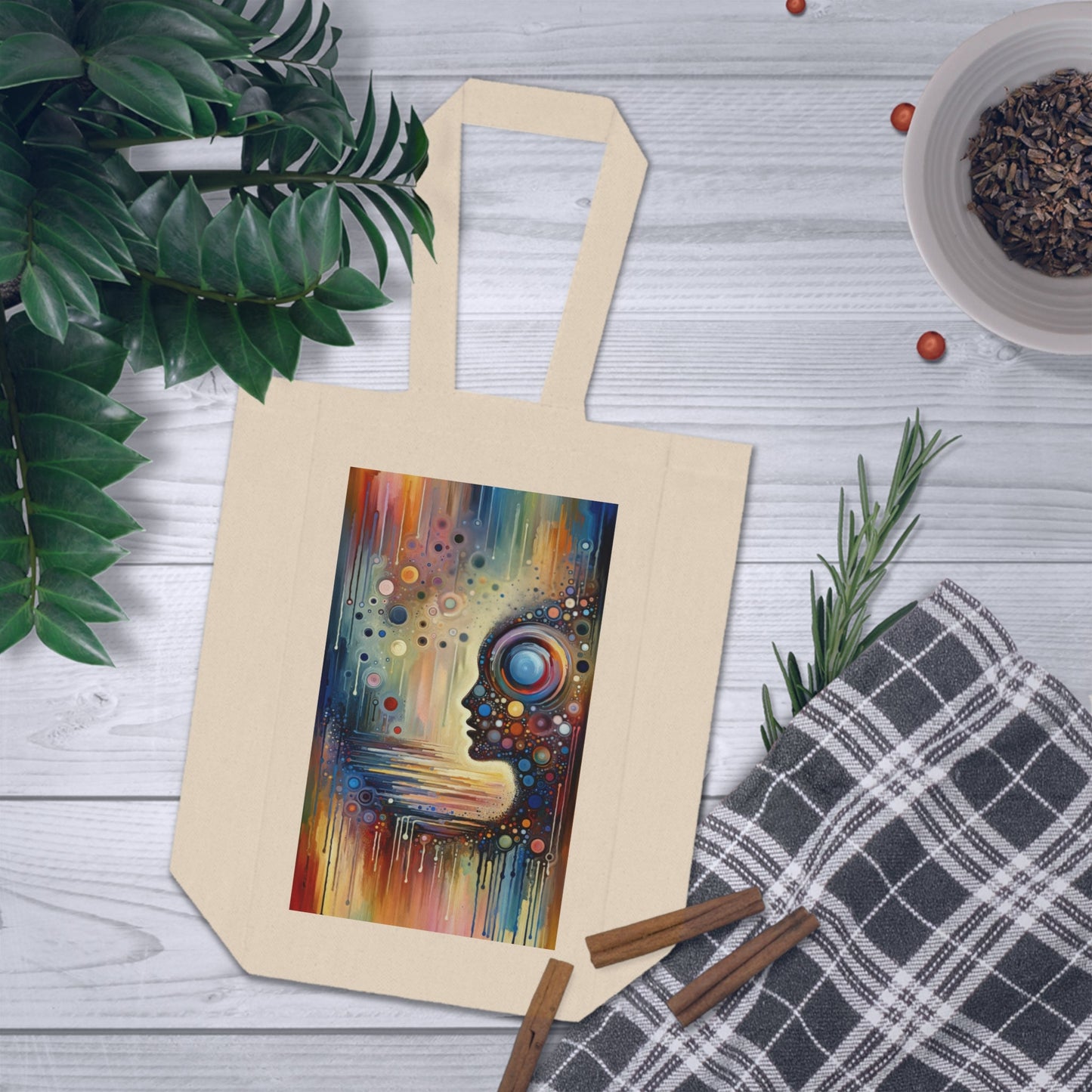 Echoed Intrinsic Universality Double Wine Tote Bag - ATUH.ART