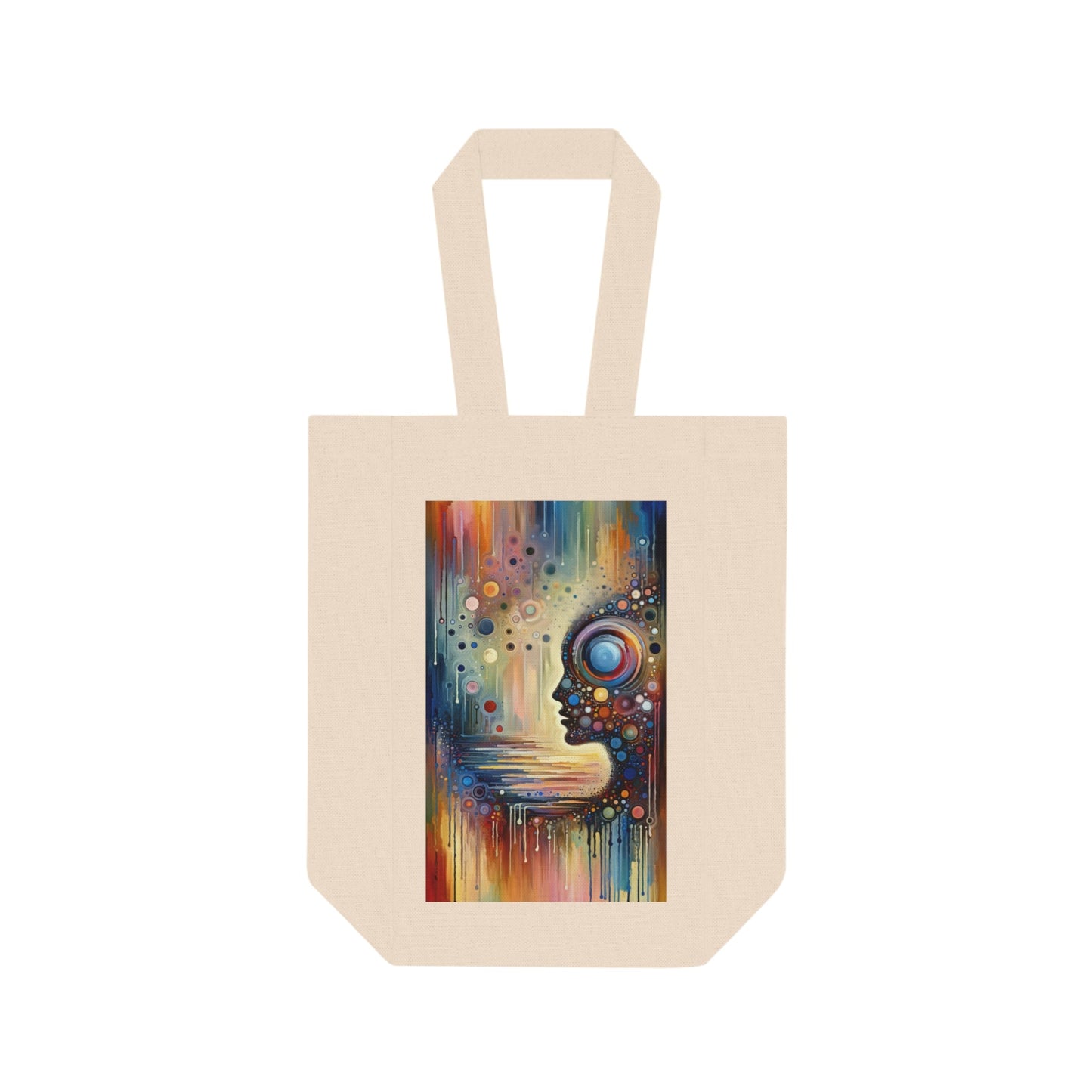 Echoed Intrinsic Universality Double Wine Tote Bag - ATUH.ART