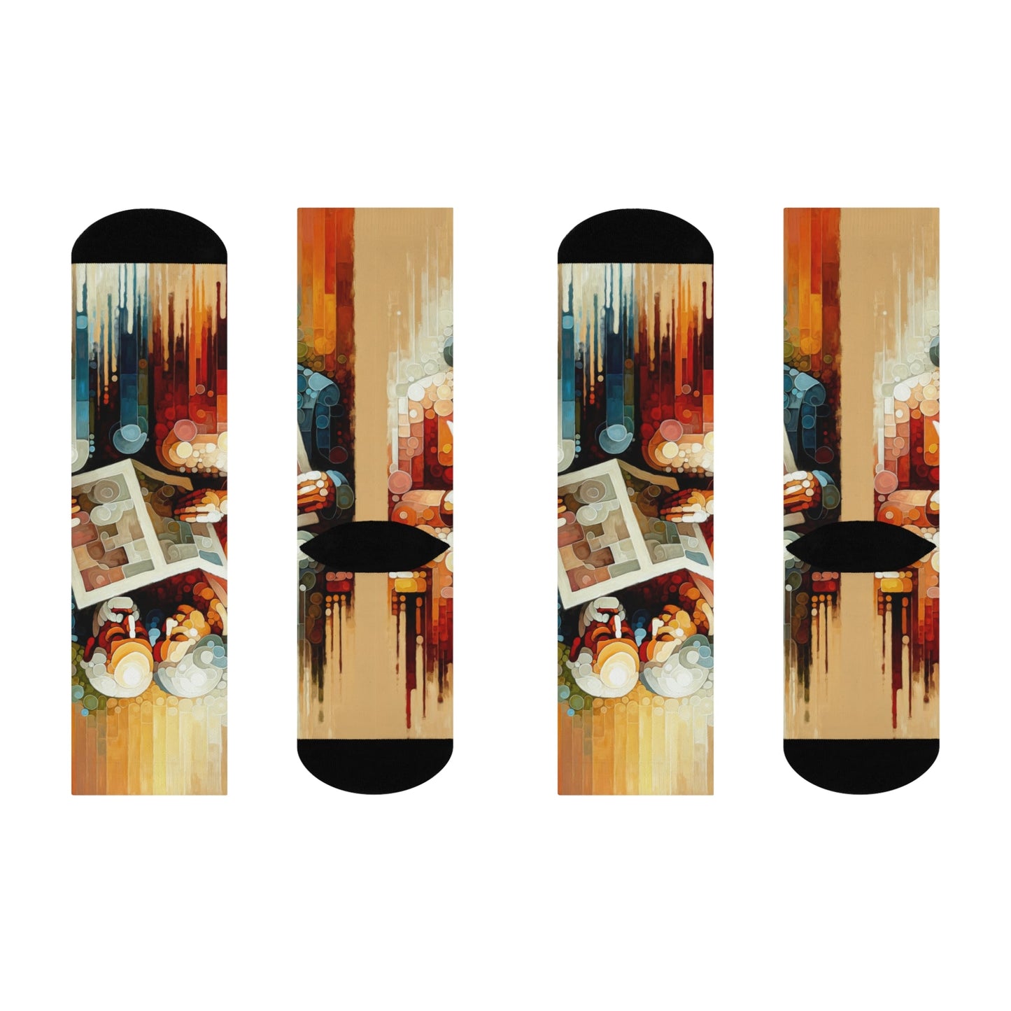 Elderly Unity Tachism Cushioned Crew Socks - ATUH.ART