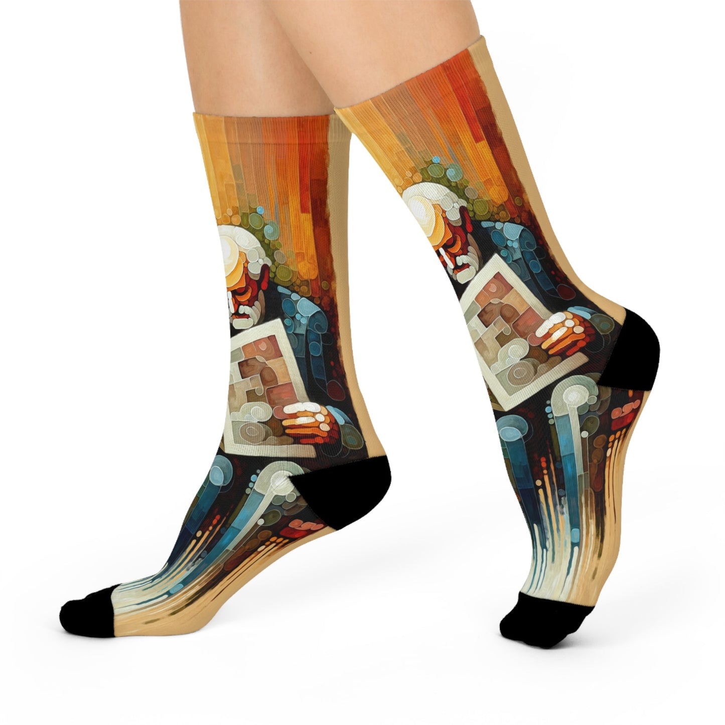 Elderly Unity Tachism Cushioned Crew Socks - ATUH.ART