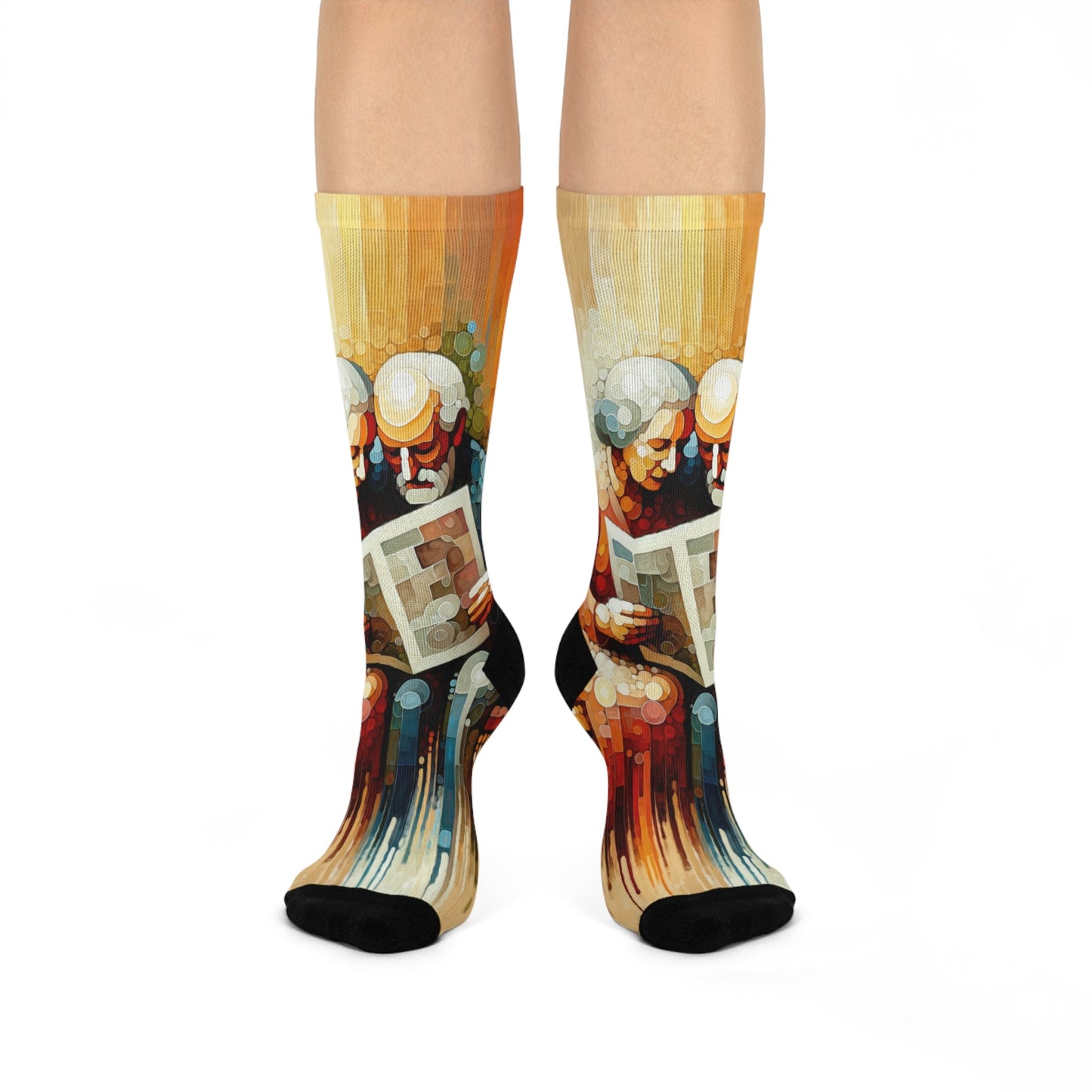 Elderly Unity Tachism Cushioned Crew Socks - ATUH.ART