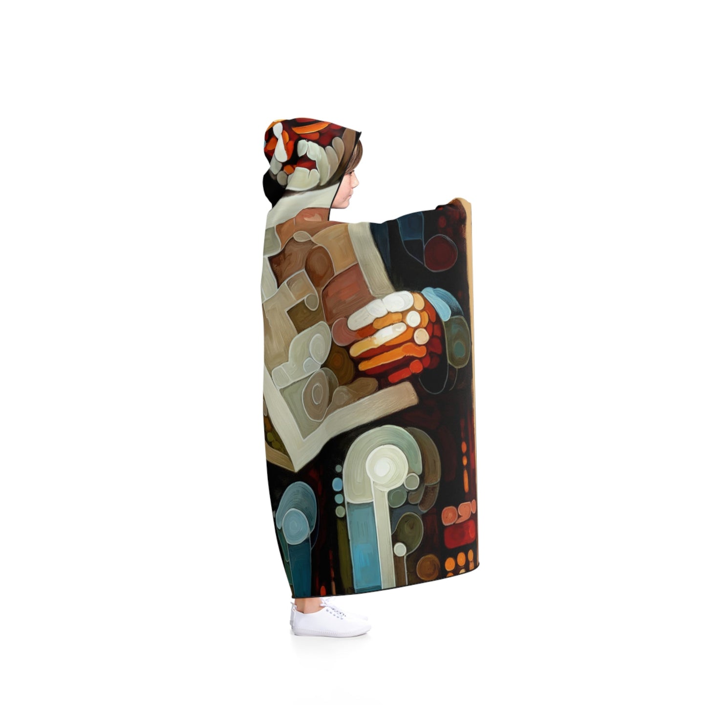 Elderly Unity Tachism Hooded Blanket - ATUH.ART
