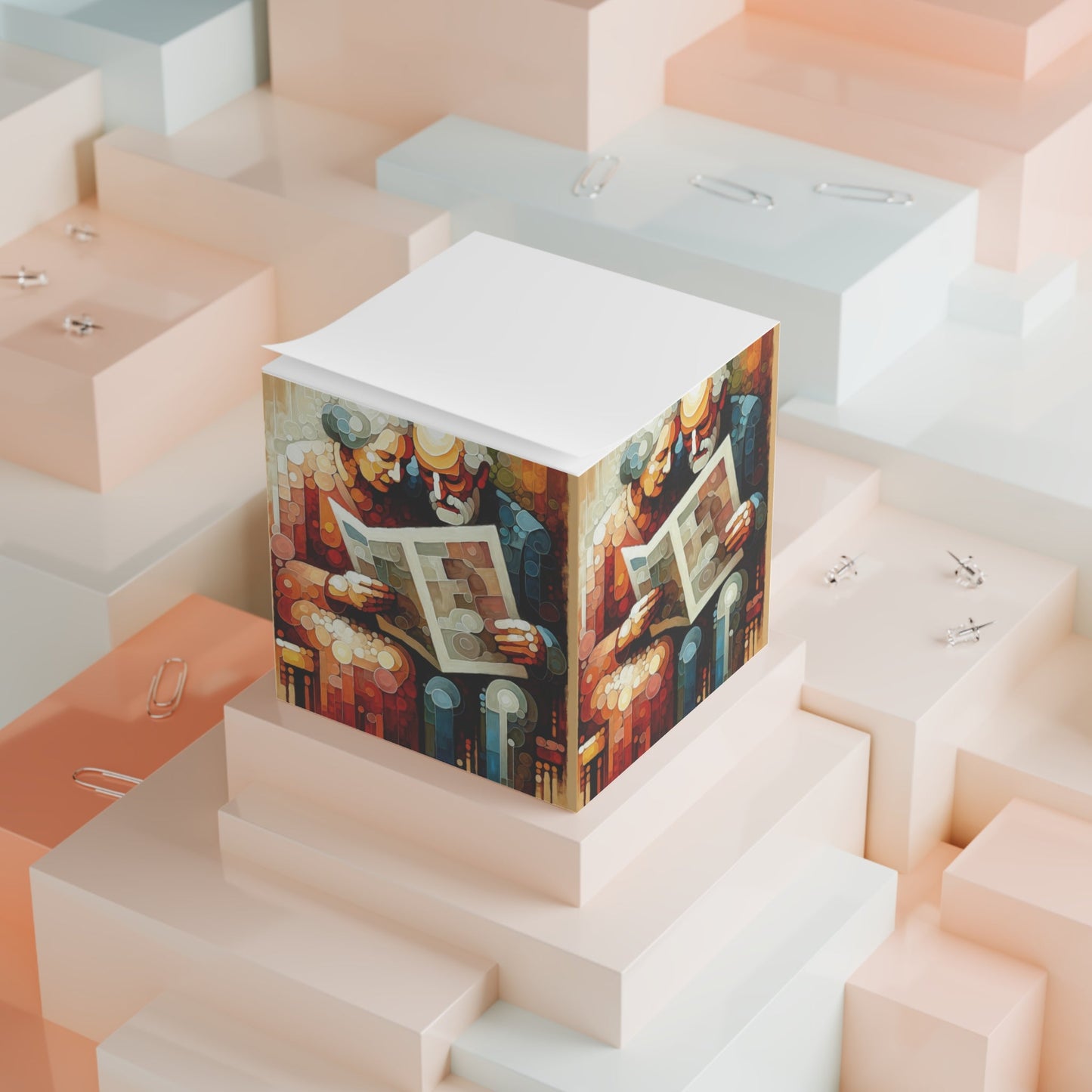 Elderly Unity Tachism Note Cube - ATUH.ART