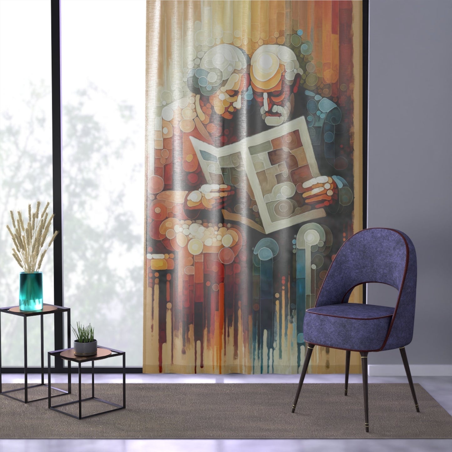 Elderly Unity Tachism Window Curtain - ATUH.ART