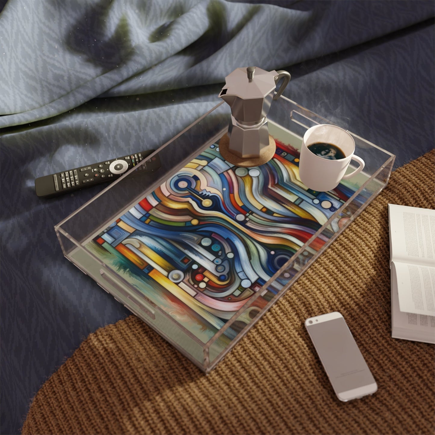 Embracing Faceted Unity Acrylic Serving Tray - ATUH.ART