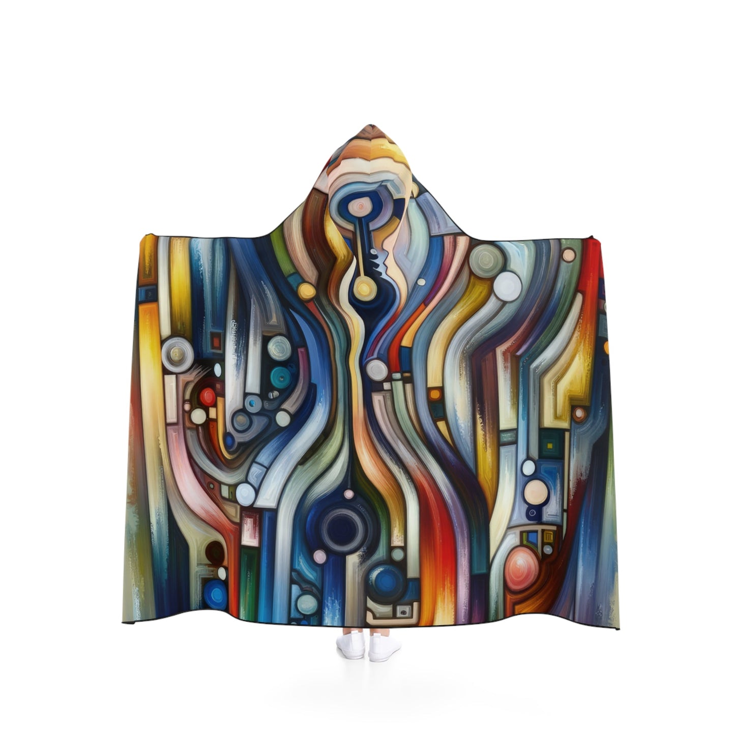 Embracing Faceted Unity Hooded Blanket - ATUH.ART