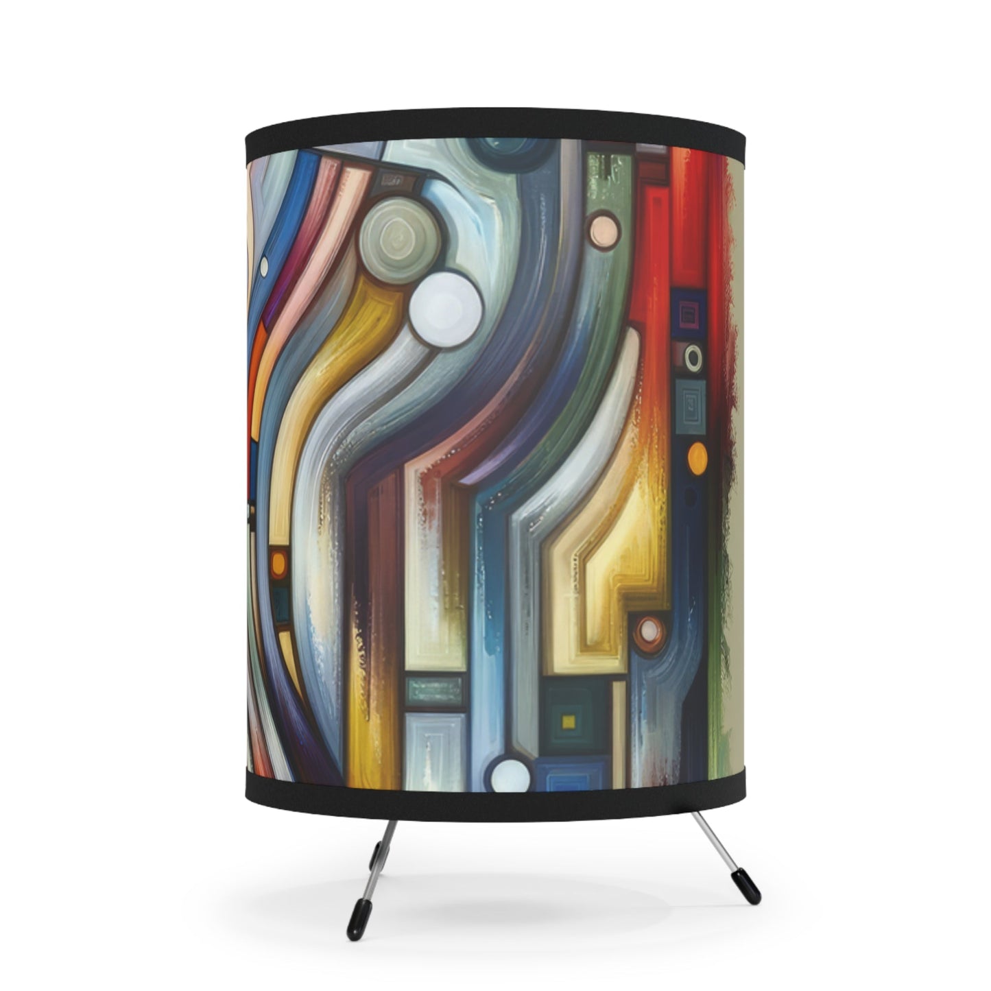 Embracing Faceted Unity Tripod Lamp with High-Res Printed Shade, US\CA plug - ATUH.ART