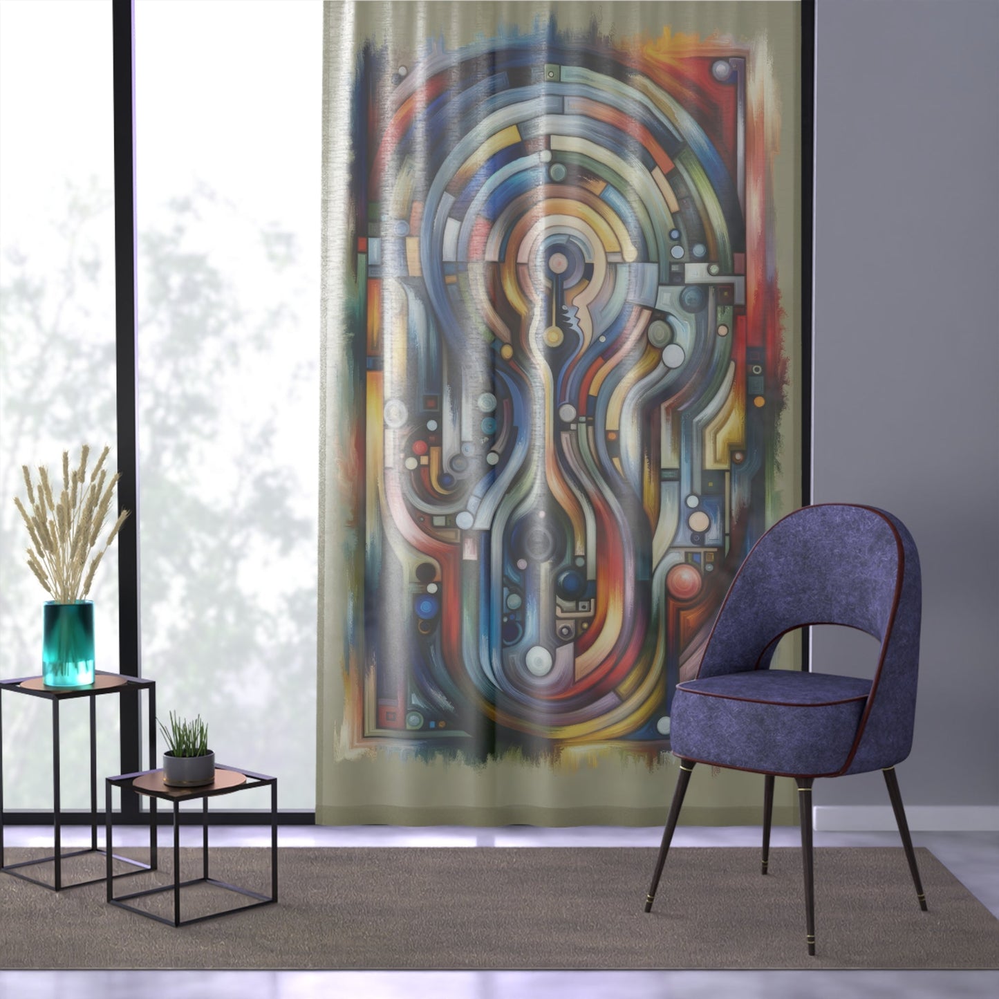 Embracing Faceted Unity Window Curtain - ATUH.ART