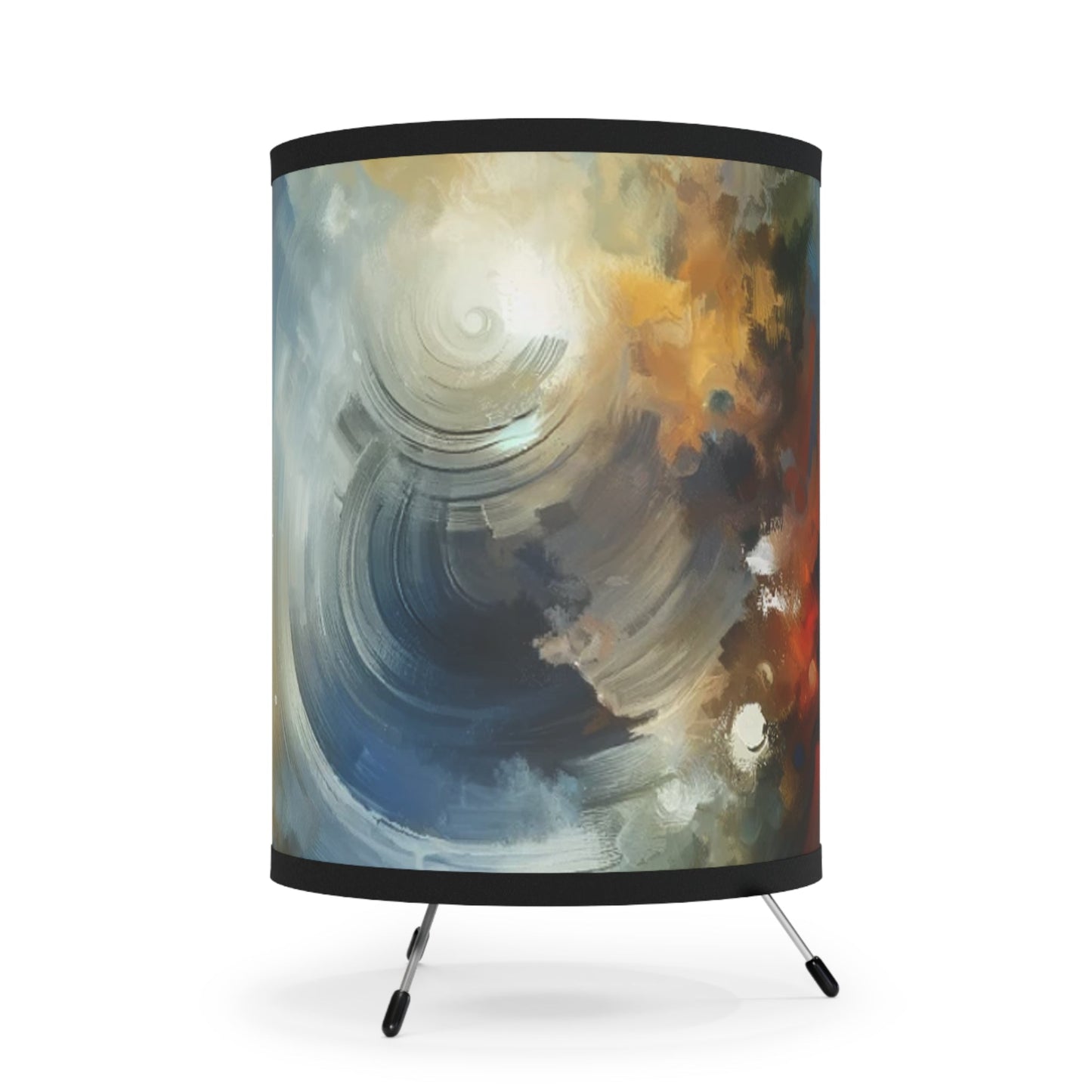 Embracing Sovereign Reflectivity Tripod Lamp with High-Res Printed Shade, US\CA plug - ATUH.ART