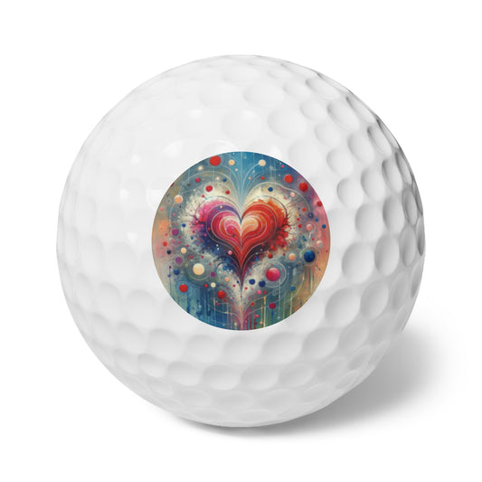 Emotional Physics Heart Golf Balls, 6pcs - ATUH.ART