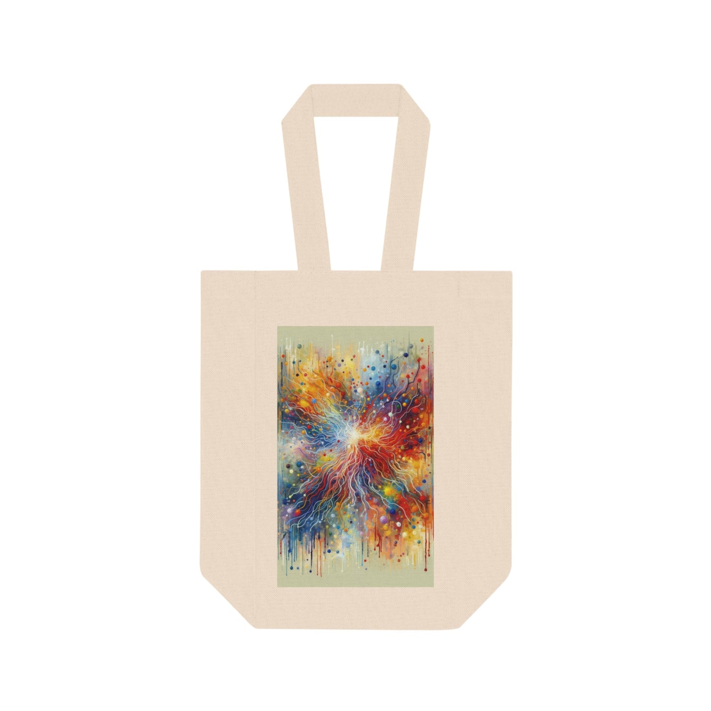 Emotive Yarn Explosion Double Wine Tote Bag - ATUH.ART