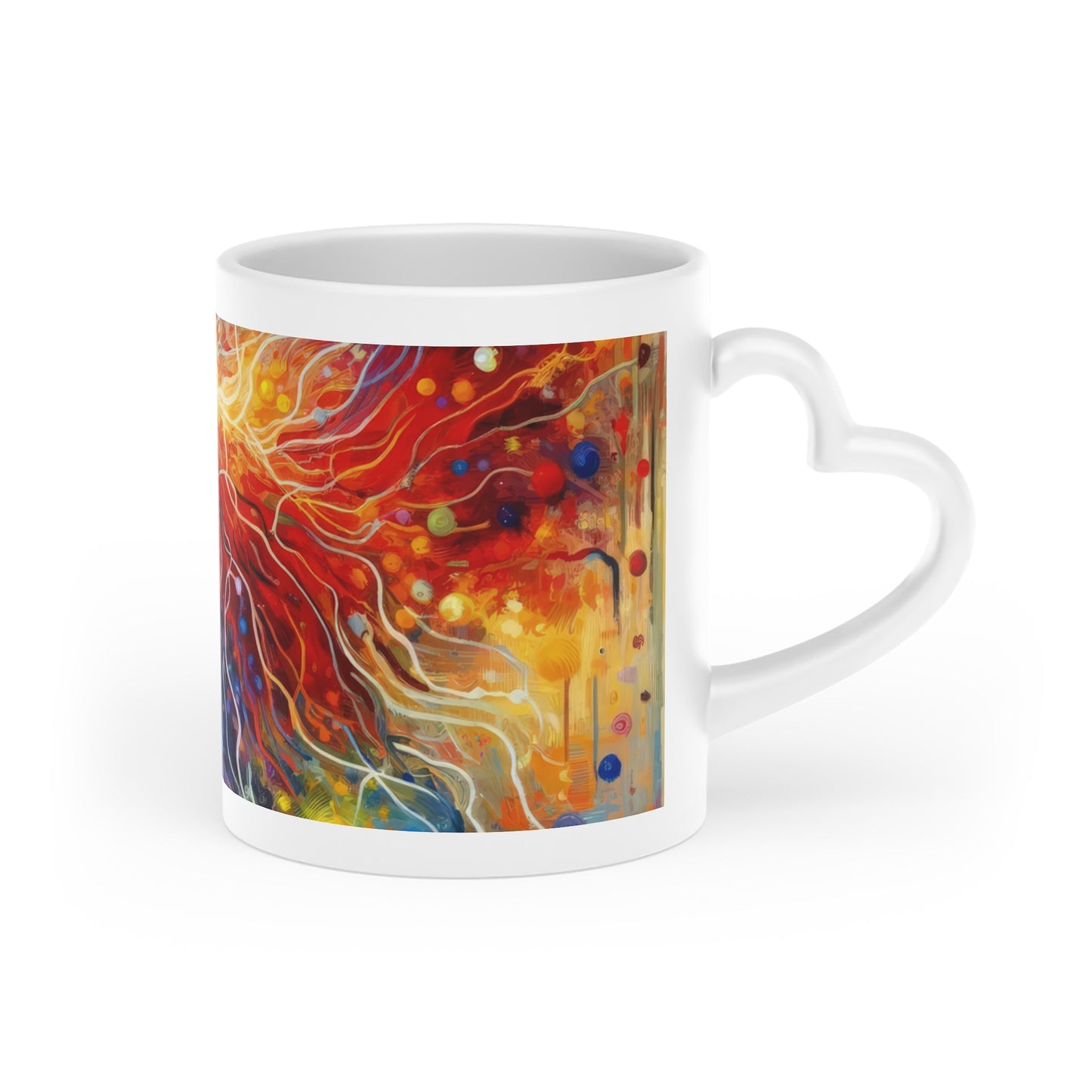 Emotive Yarn Explosion Heart-Shaped Mug - ATUH.ART