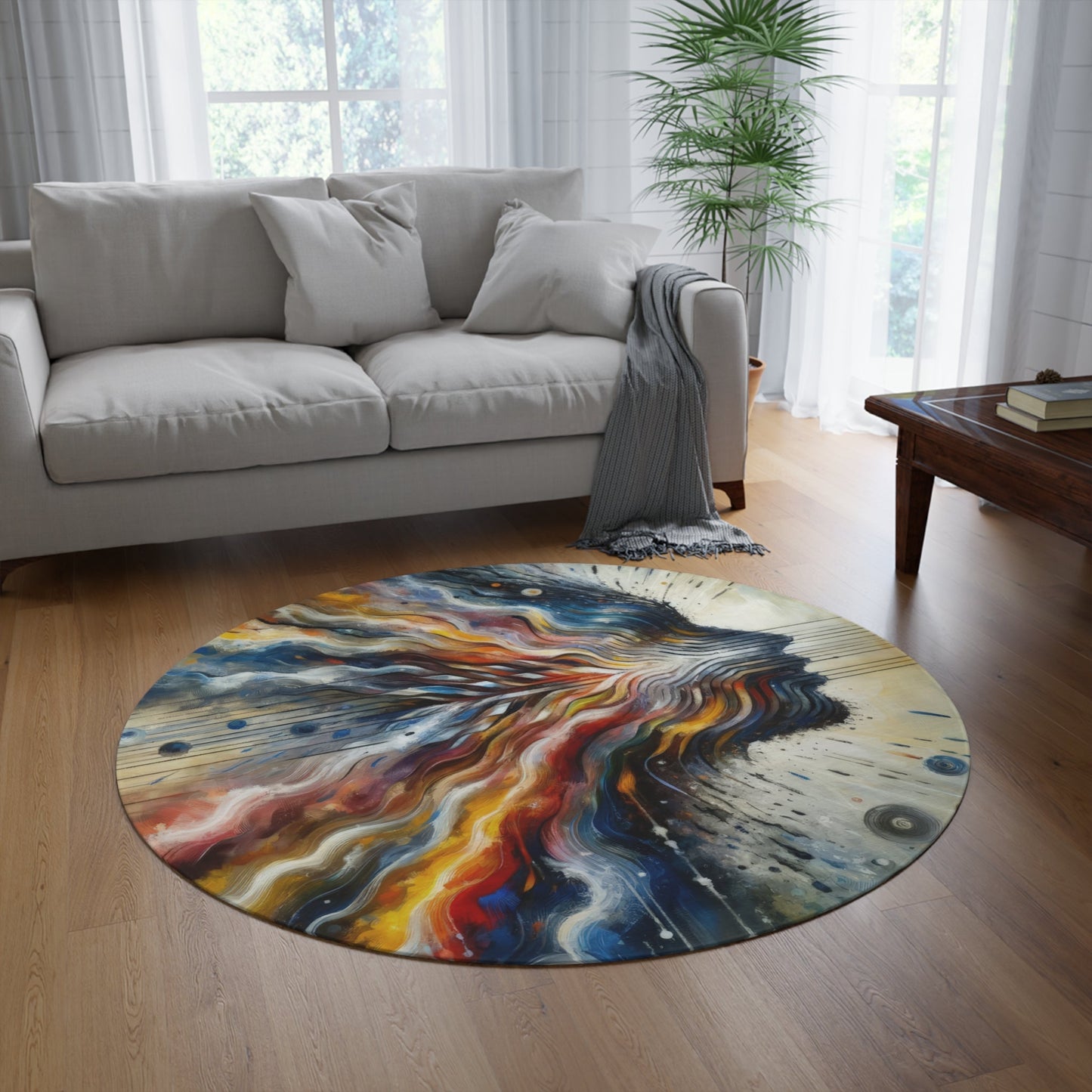 Empathetic Awakening Dynamic Round Rug - ATUH.ART