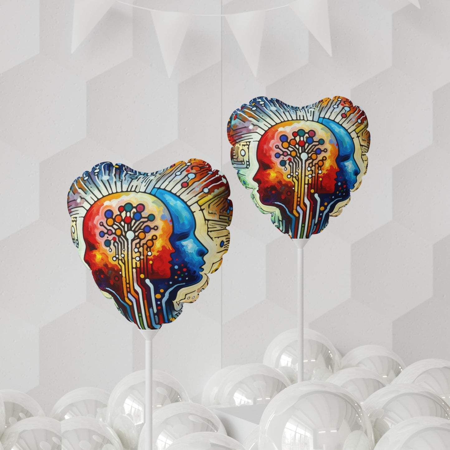 Empathetic Connection Abstract Balloon (Round and Heart-shaped), 11" - ATUH.ART