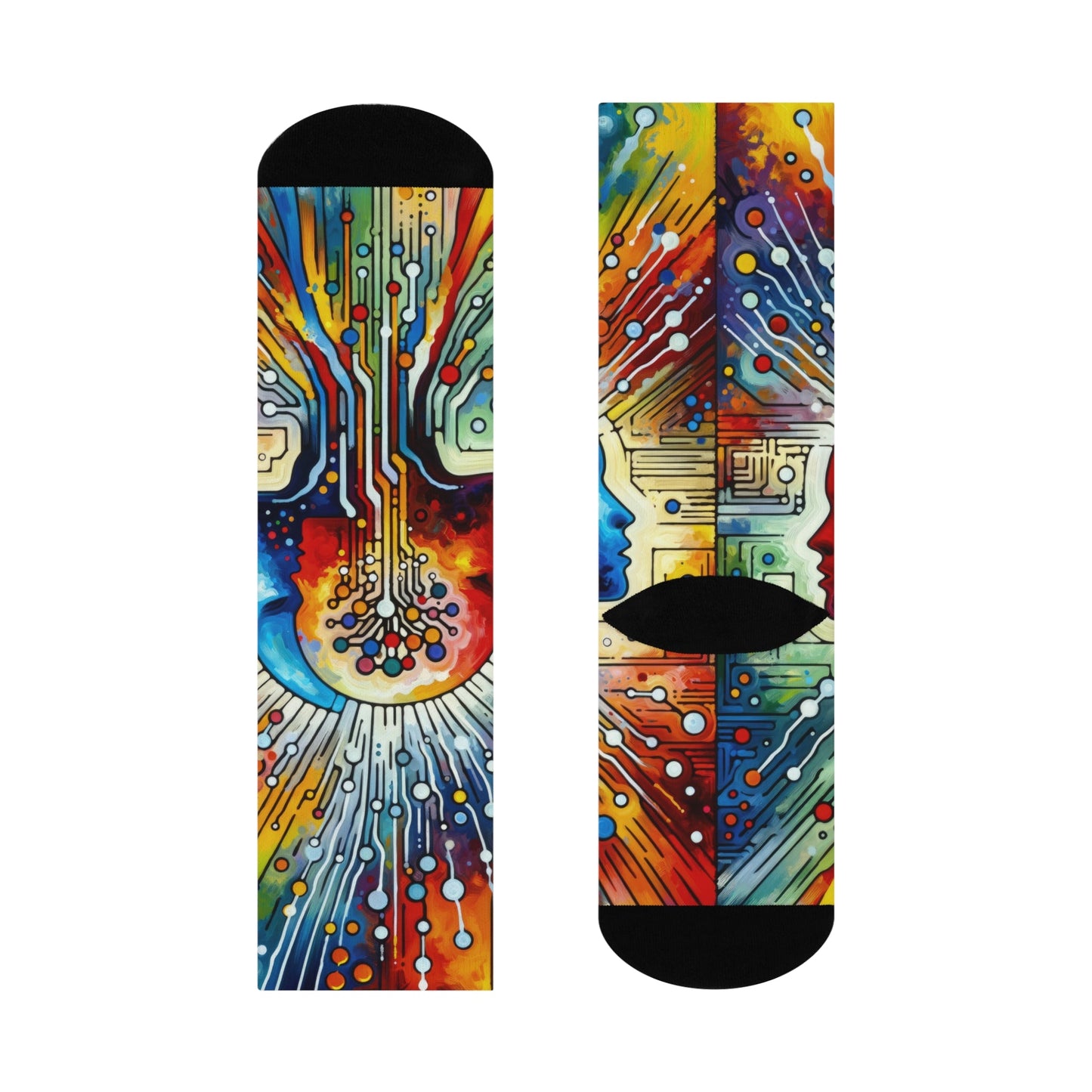 Empathetic Connection Abstract Cushioned Crew Socks - ATUH.ART