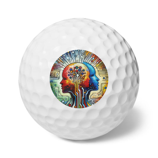 Empathetic Connection Abstract Golf Balls, 6pcs - ATUH.ART
