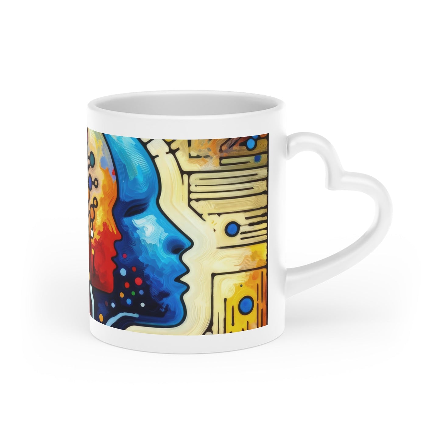 Empathetic Connection Abstract Heart-Shaped Mug - ATUH.ART