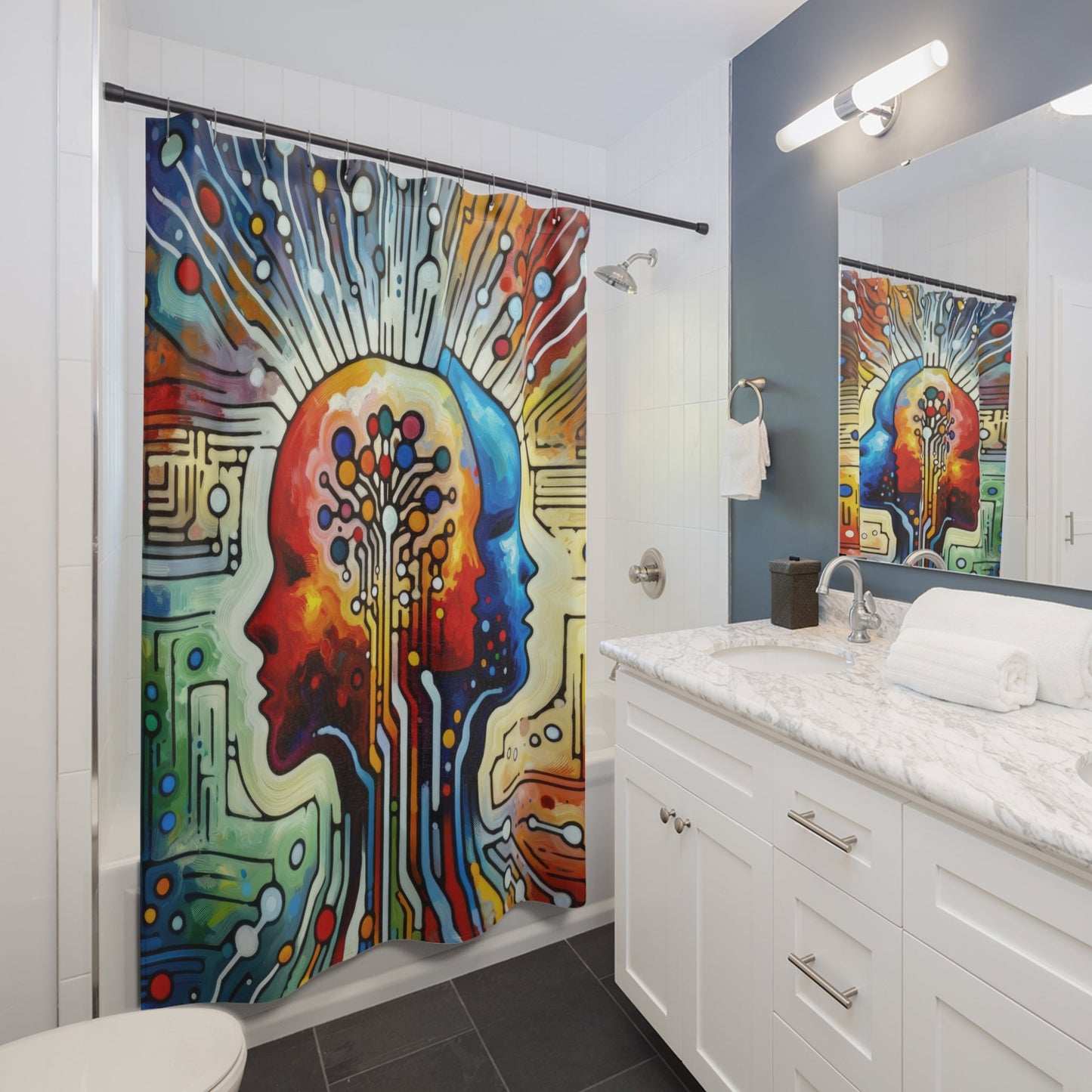 Empathetic Connection Abstract Shower Curtains - ATUH.ART