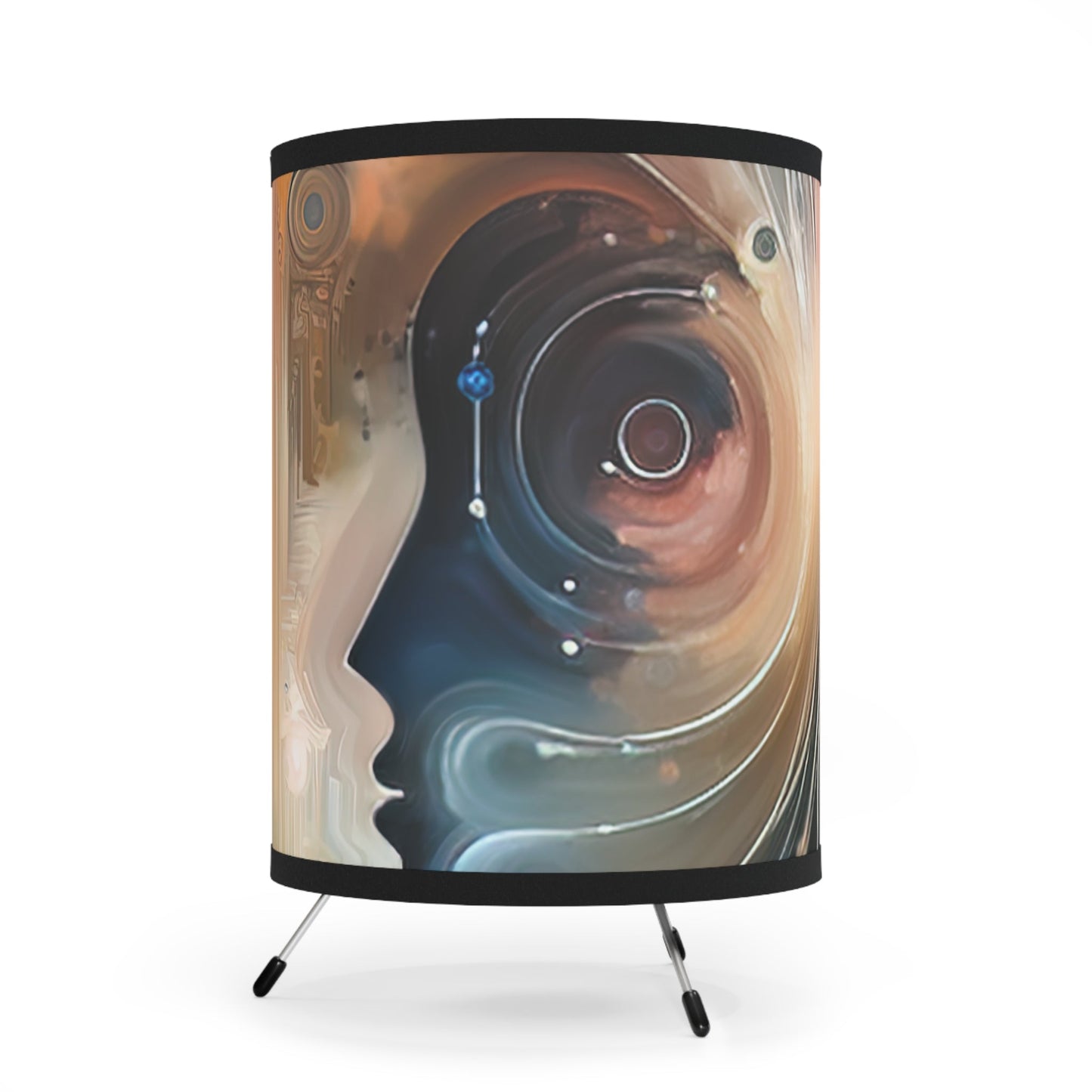 Empathetic Exchange Essence Tripod Lamp with High-Res Printed Shade, US\CA plug - ATUH.ART