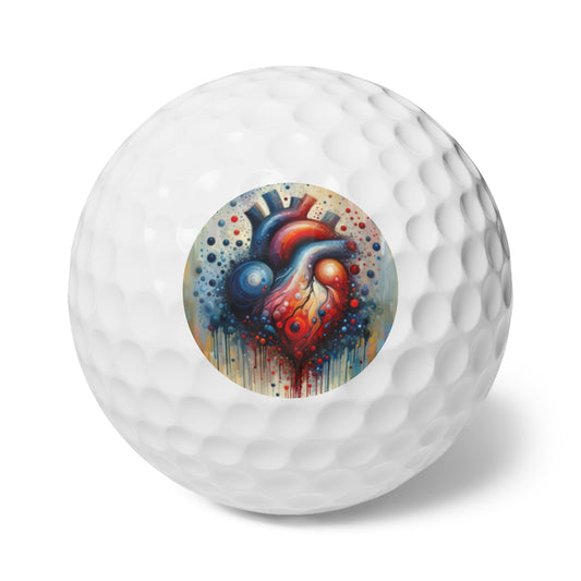 Empathetic Heart Expression Golf Balls, 6pcs - ATUH.ART