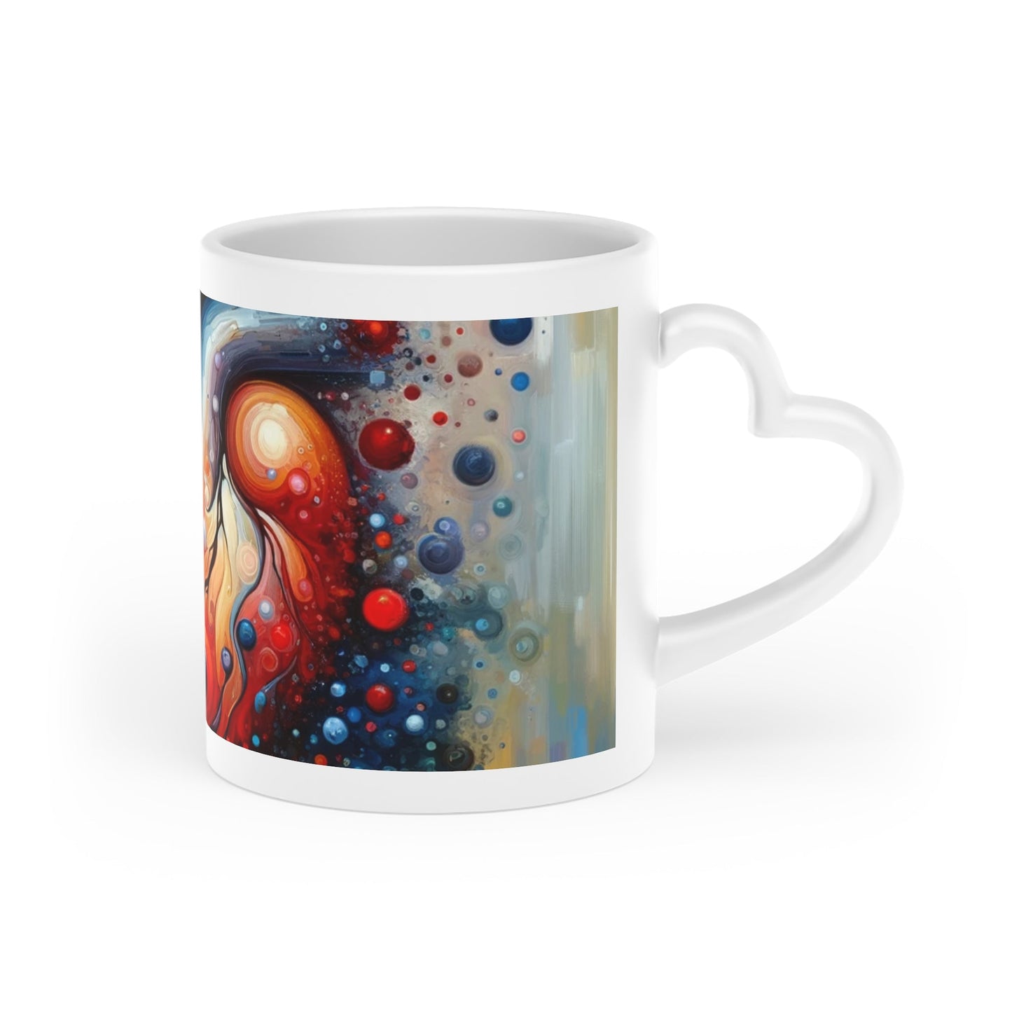 Empathetic Heart Expression Heart-Shaped Mug - ATUH.ART