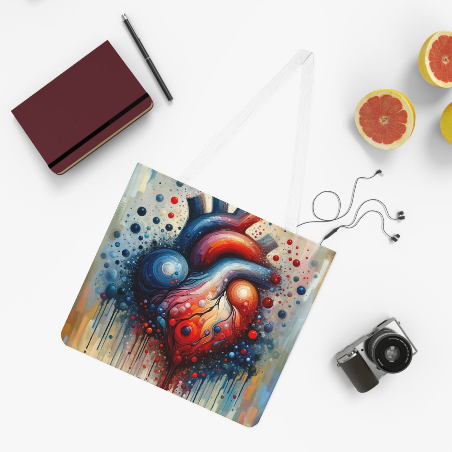 Empathetic Heart Expression Shoulder Tote Bag (AOP) - ATUH.ART
