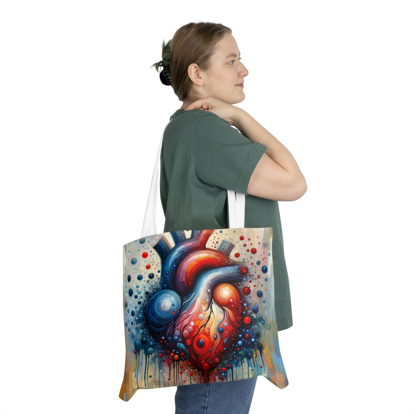 Empathetic Heart Expression Shoulder Tote Bag (AOP) - ATUH.ART