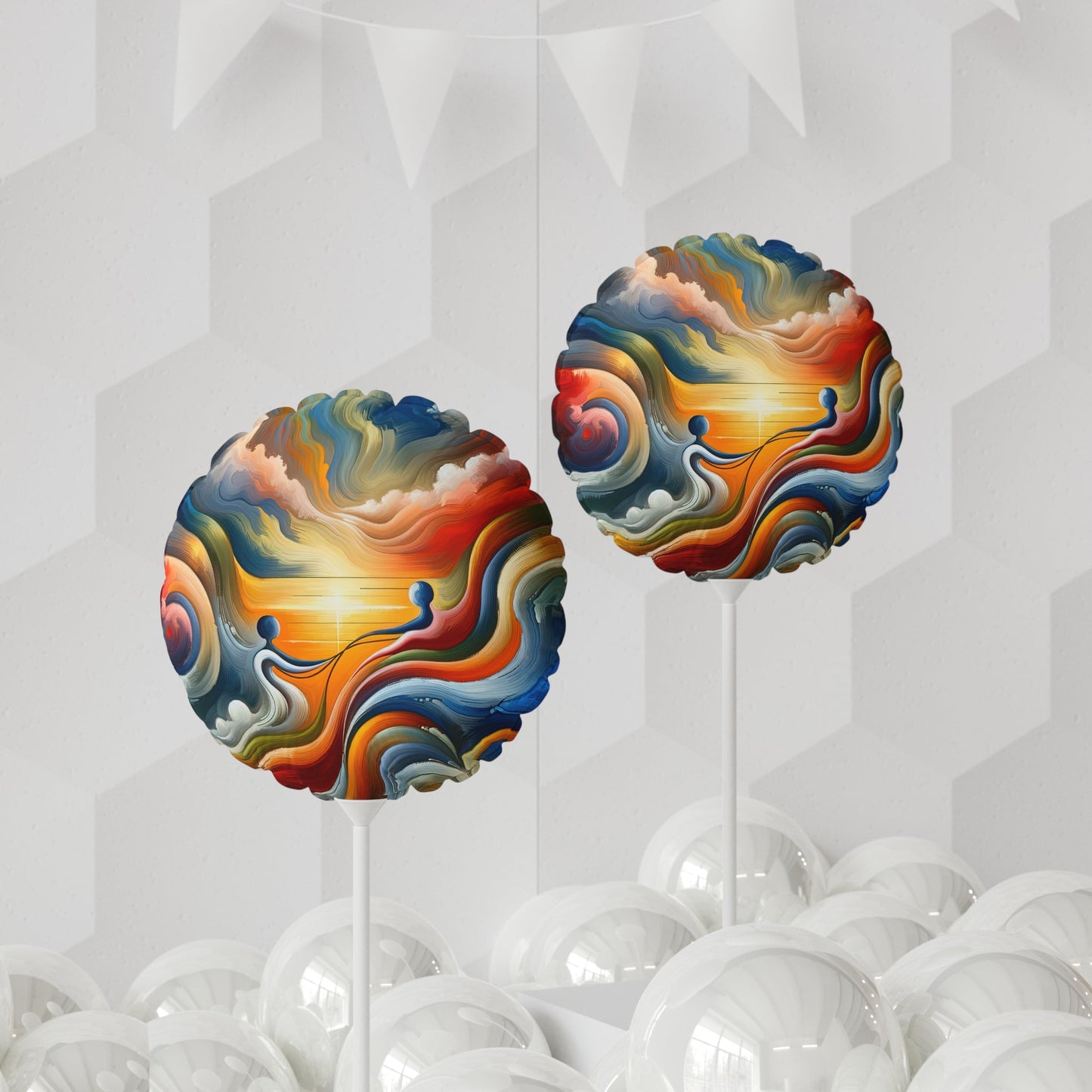 Empathetic Lifeline Abstract Balloon (Round and Heart-shaped), 11" - ATUH.ART