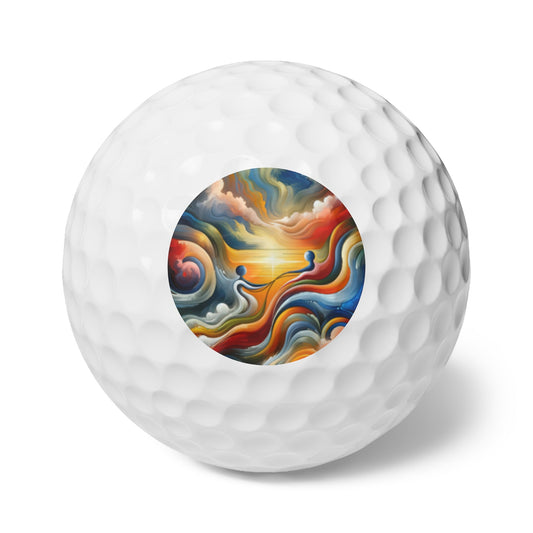 Empathetic Lifeline Abstract Golf Balls, 6pcs - ATUH.ART