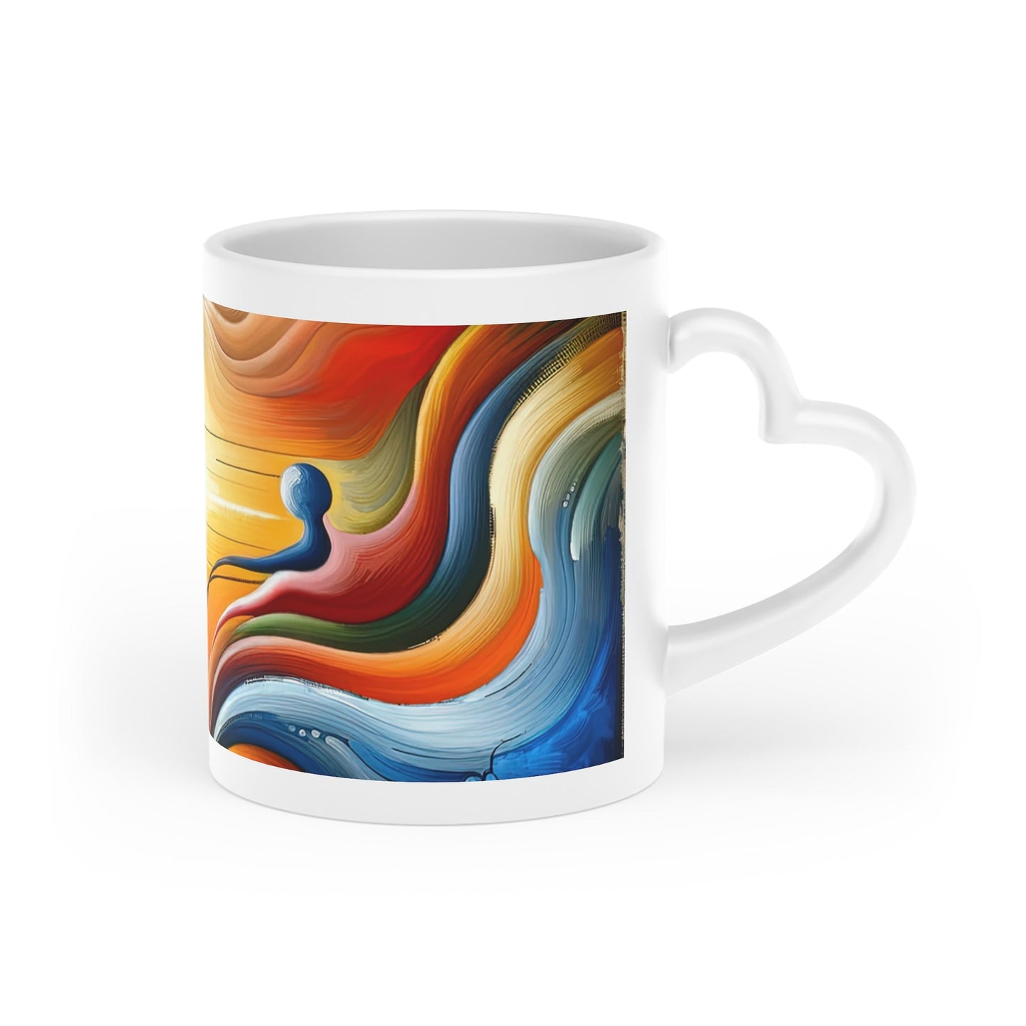 Empathetic Lifeline Abstract Heart-Shaped Mug - ATUH.ART