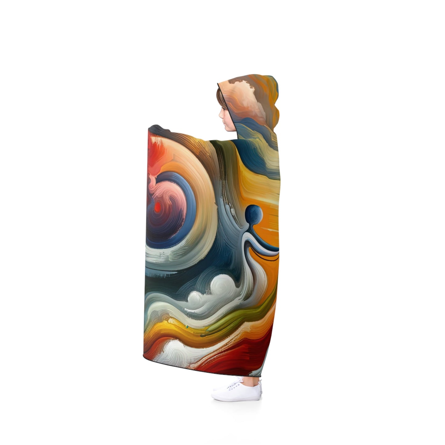 Empathetic Lifeline Abstract Hooded Blanket - ATUH.ART