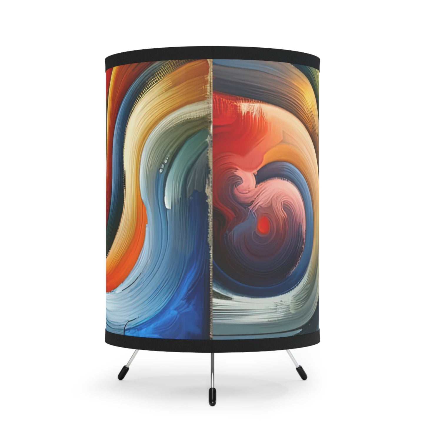 Empathetic Lifeline Abstract Tripod Lamp with High-Res Printed Shade, US\CA plug - ATUH.ART