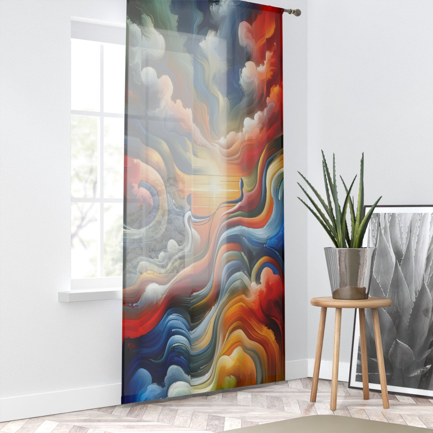 Empathetic Lifeline Abstract Window Curtain - ATUH.ART