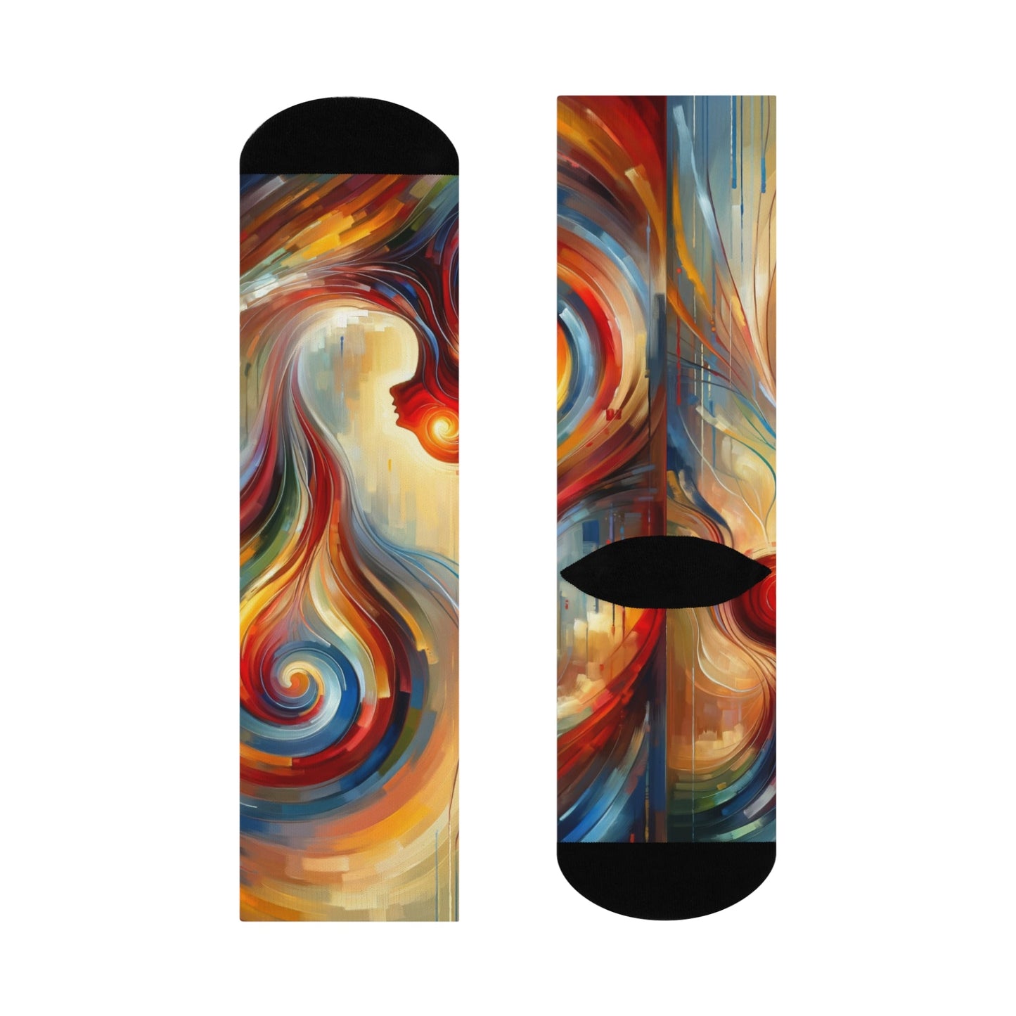 Empathetic Spiral Dialogue Cushioned Crew Socks - ATUH.ART