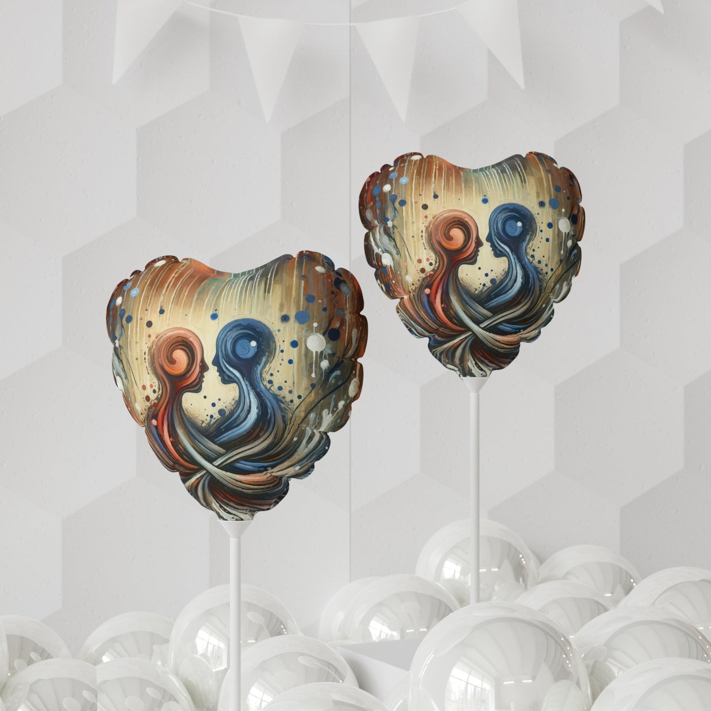 Empathic Connection Tachism Balloon (Round and Heart-shaped), 11" - ATUH.ART