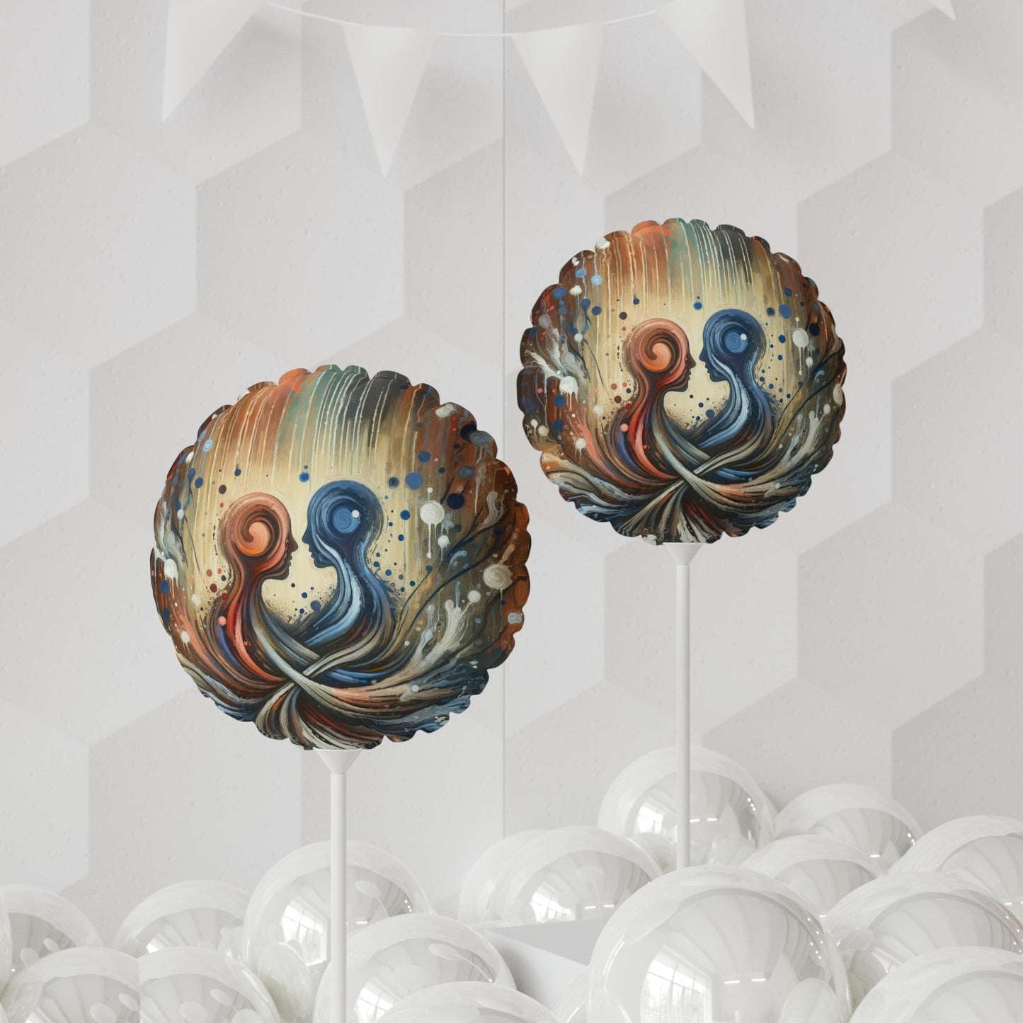 Empathic Connection Tachism Balloon (Round and Heart-shaped), 11" - ATUH.ART