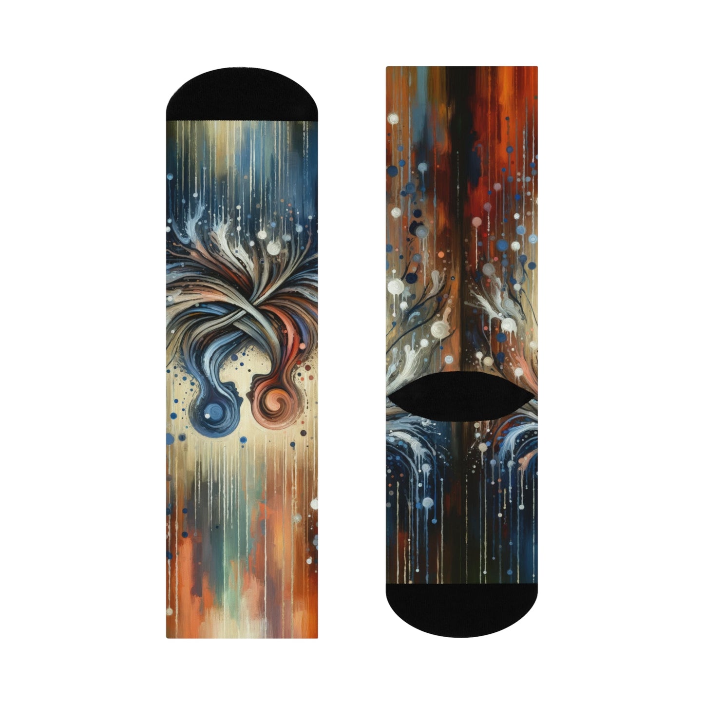 Empathic Connection Tachism Cushioned Crew Socks - ATUH.ART